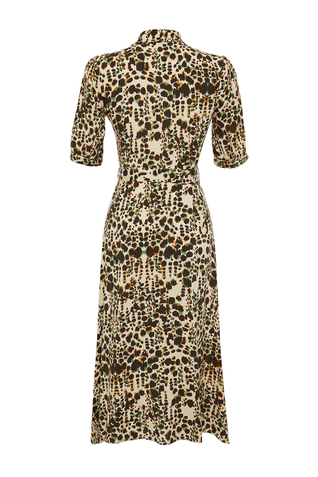 TRENDYOLMILLA Lacivert Cicek Desenli Kusakl? Midi Dokuma Viskon Gomlek Elbise TWOSS20EL1559 фото 25