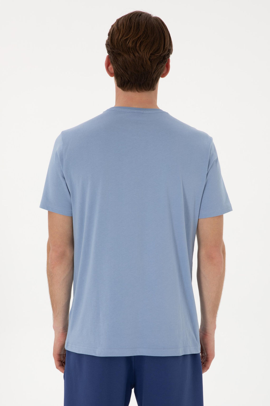 Erkek Regular Fit Bisiklet Yaka Mavi Basic Ti__rt Sepette S_rpriz _ndirim - U.s. polo assn фото 5