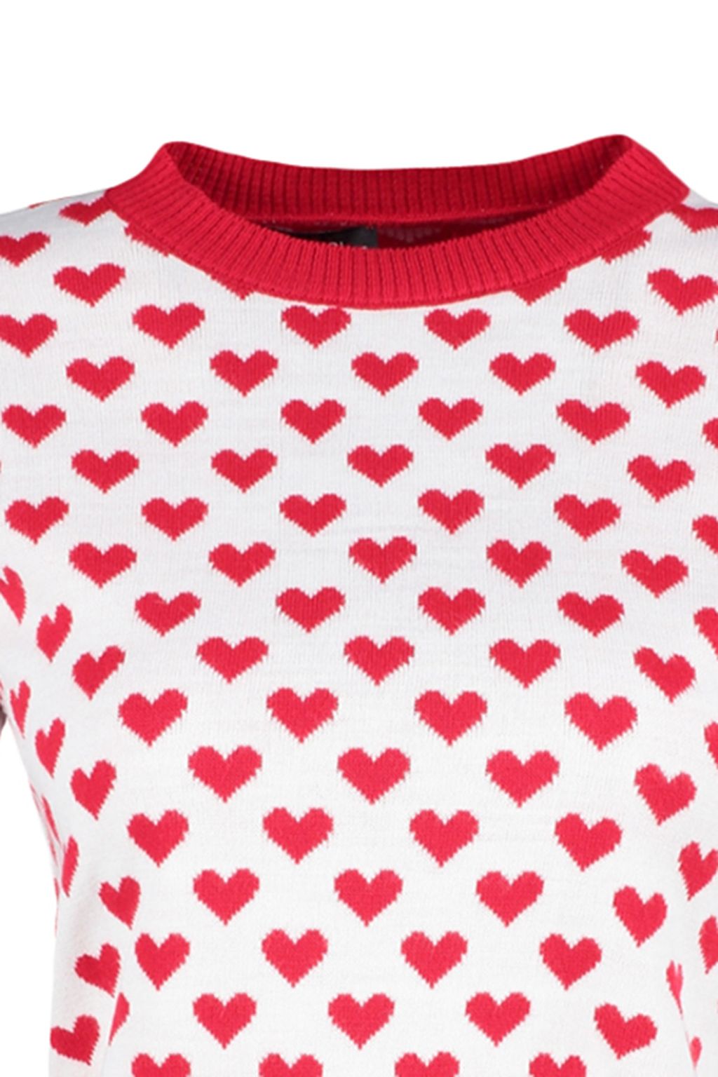 K?rm?z? Bisiklet Yaka Kalp Desenli Ince Triko Bluz TWOSS21KZ0008 - Trendyolmilla фото 8