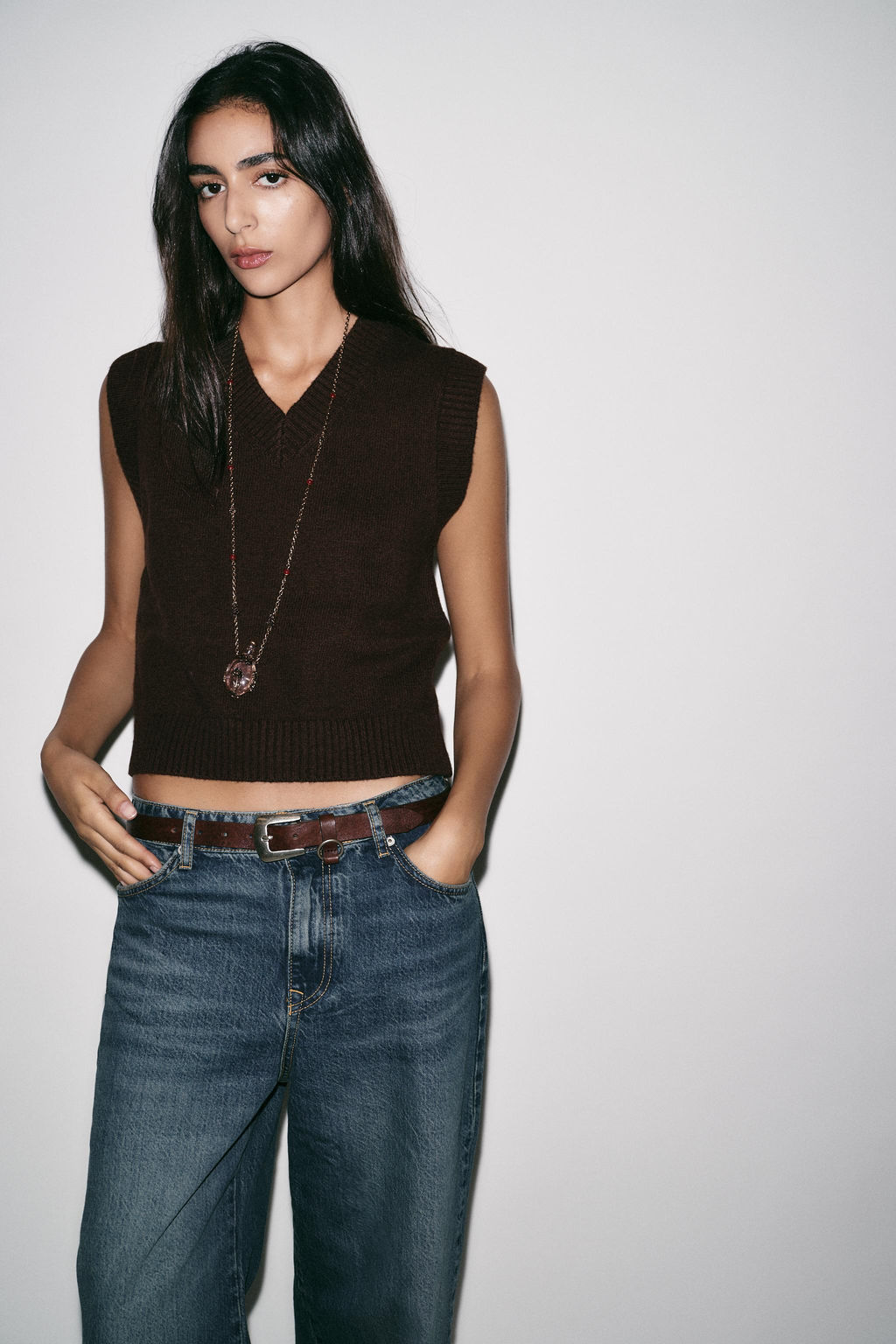 PLAIN KNIT SLEEVELESS JUMPER - Zara фото 15