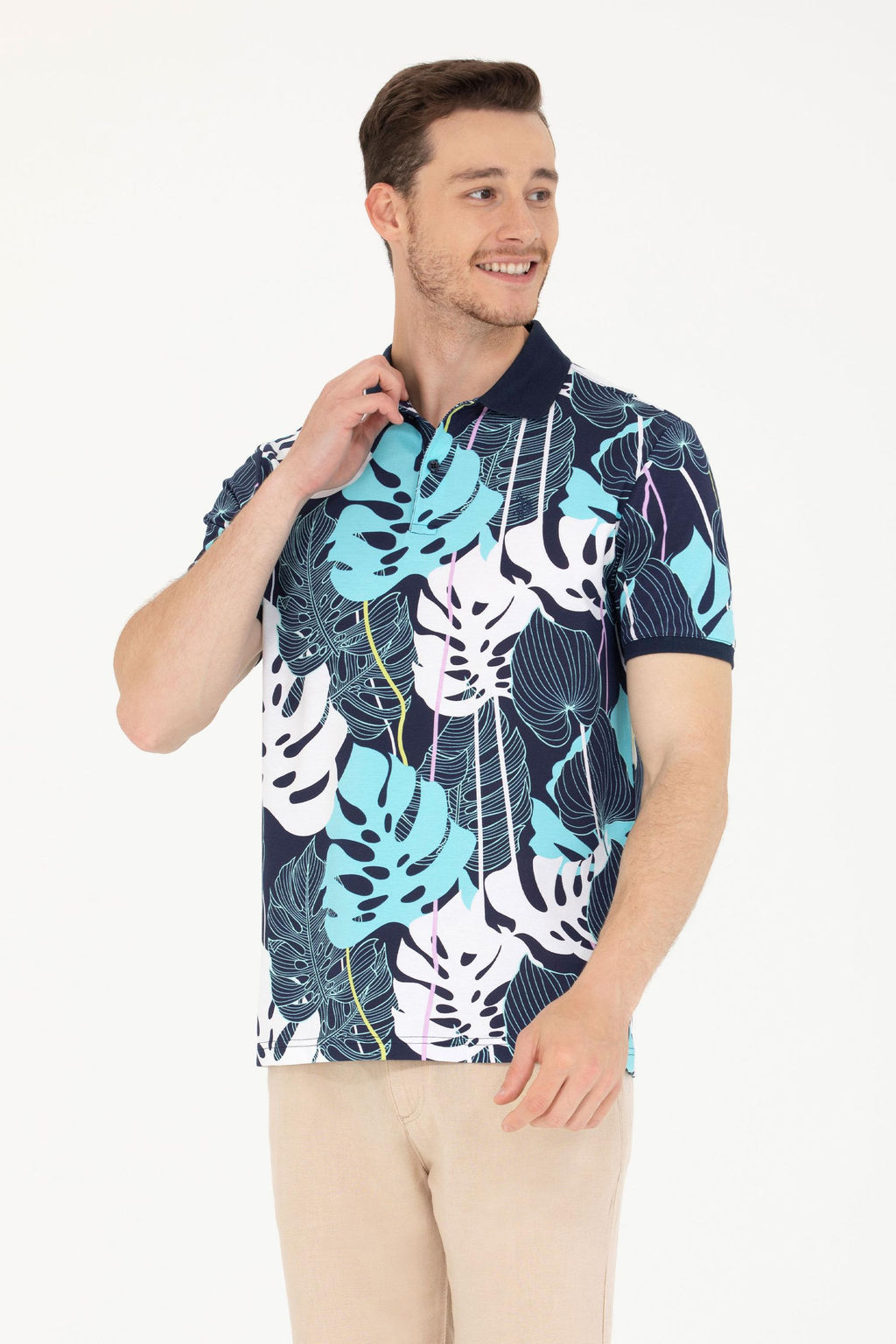 U. S. Polo Assn Мужская темно-синяя футболка с воротником-поло - U.s. polo assn фото 8