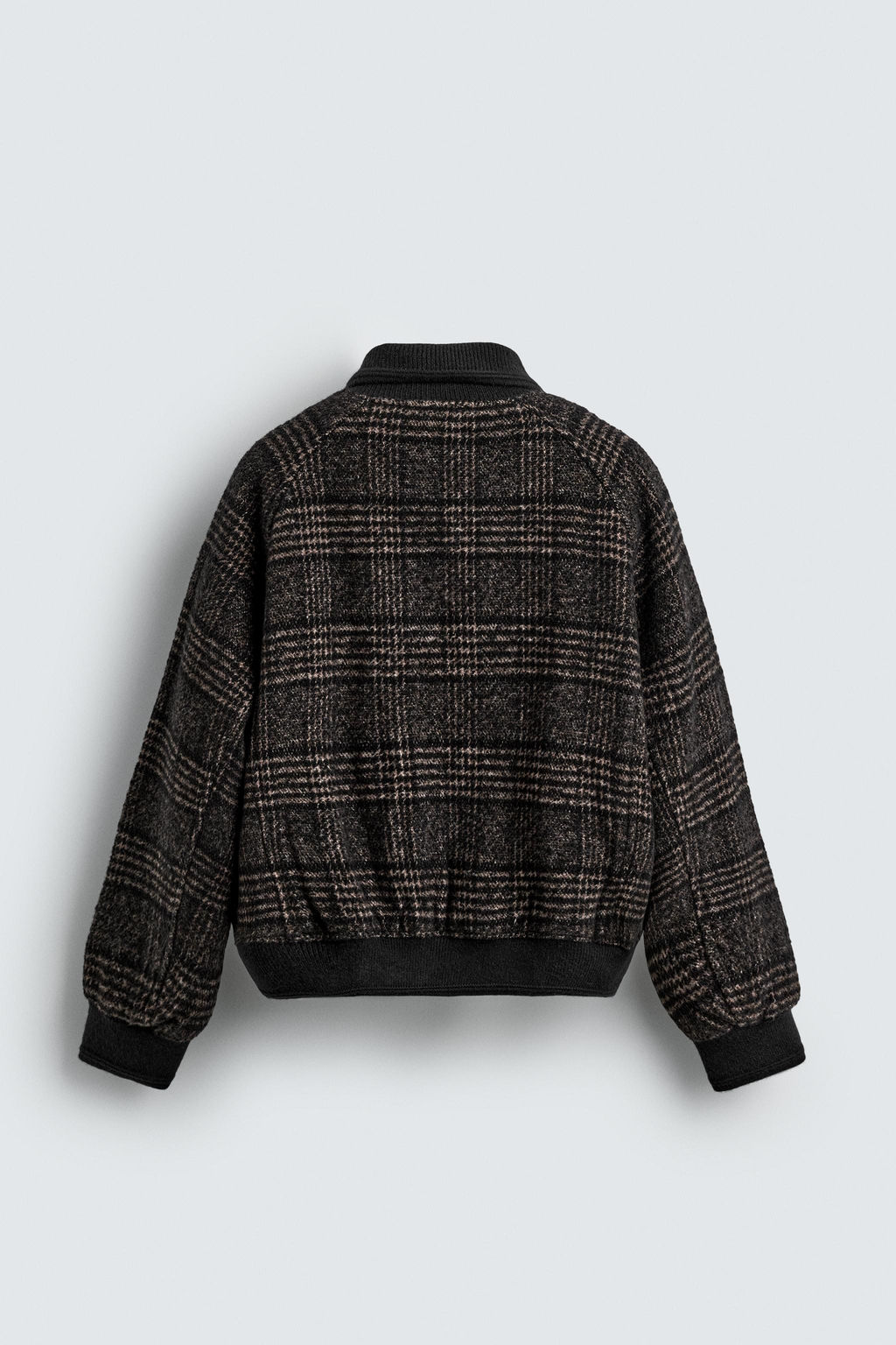 CONTRAST COLLAR RIBBED JACKET - Zara фото 8