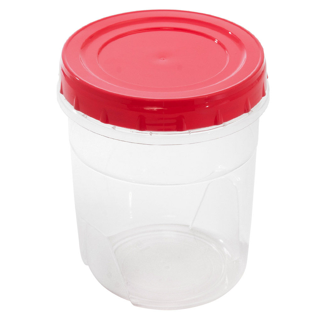 Банка для сыпучих продуктов пластмассовая 1,3л, д12,5см, 14,5см, закручивающаяся крышка (Россия) - Домашняя мода фото 2