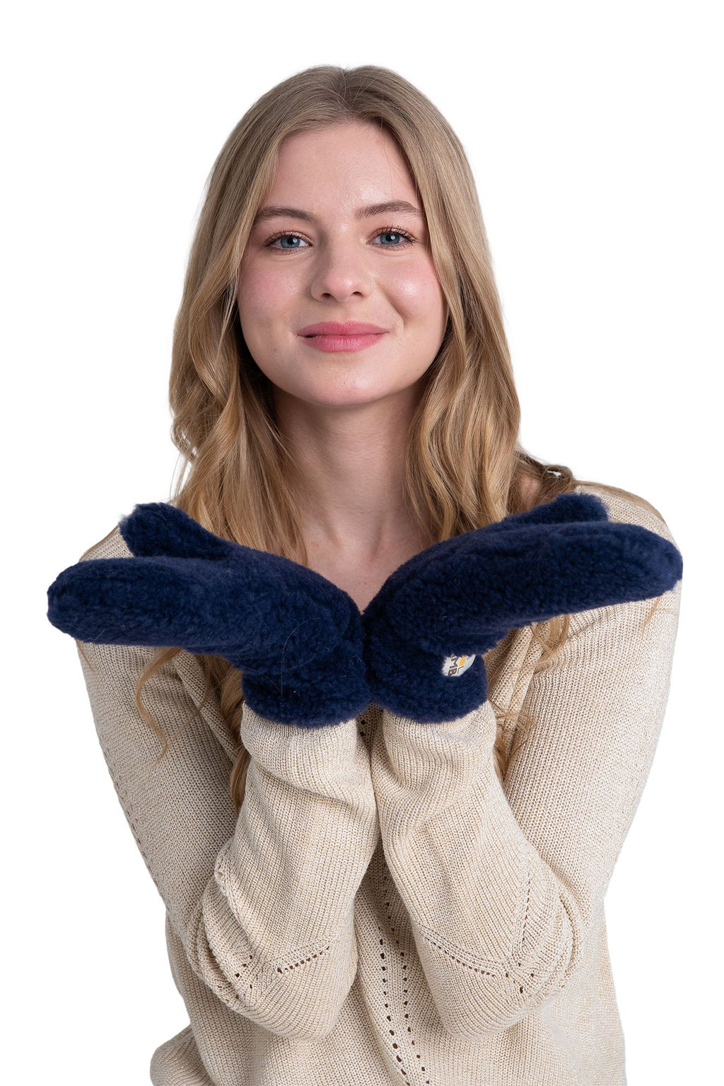 Варежки меховые на резинке ВАНИЛЬ - Woollamb фото 20