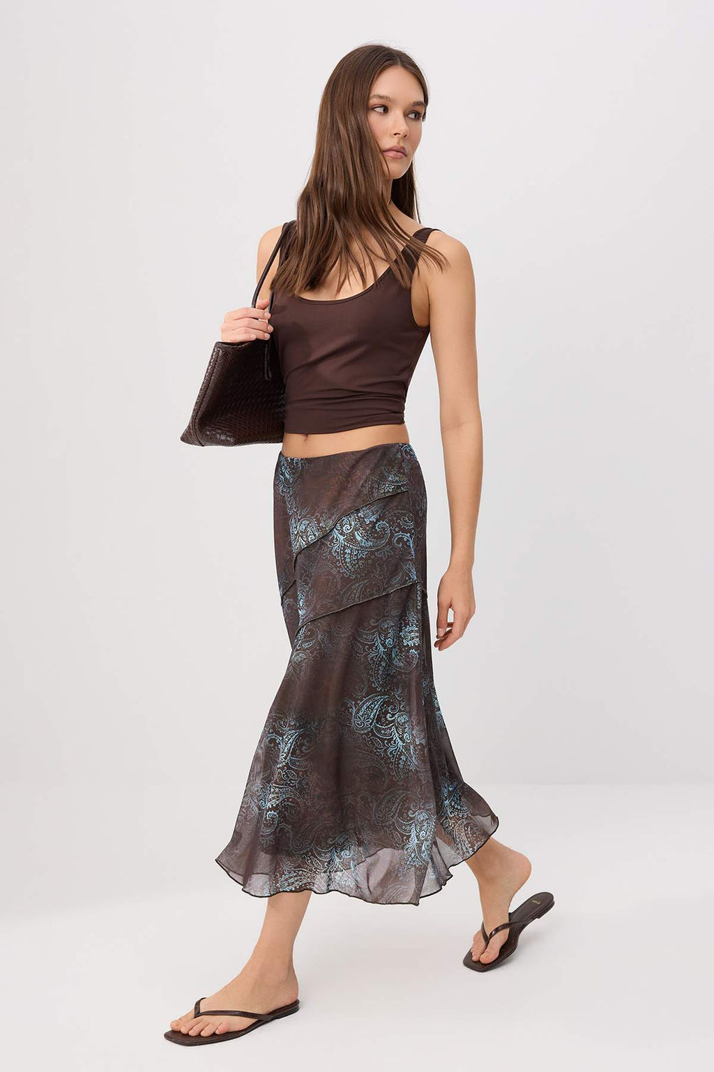 _ok Renkli _al Desen Boho Chic A-Kesim Diki_ Detayl_ Normal Bel Midi T_l _rme Etek TWOSS26ET00002 - Trendyolmilla фото 3