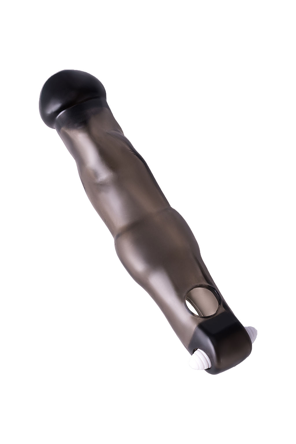 Насадка на пенис с вибрацией XLover by TOYFA, TPE, черный прозрачный, 19,4 см