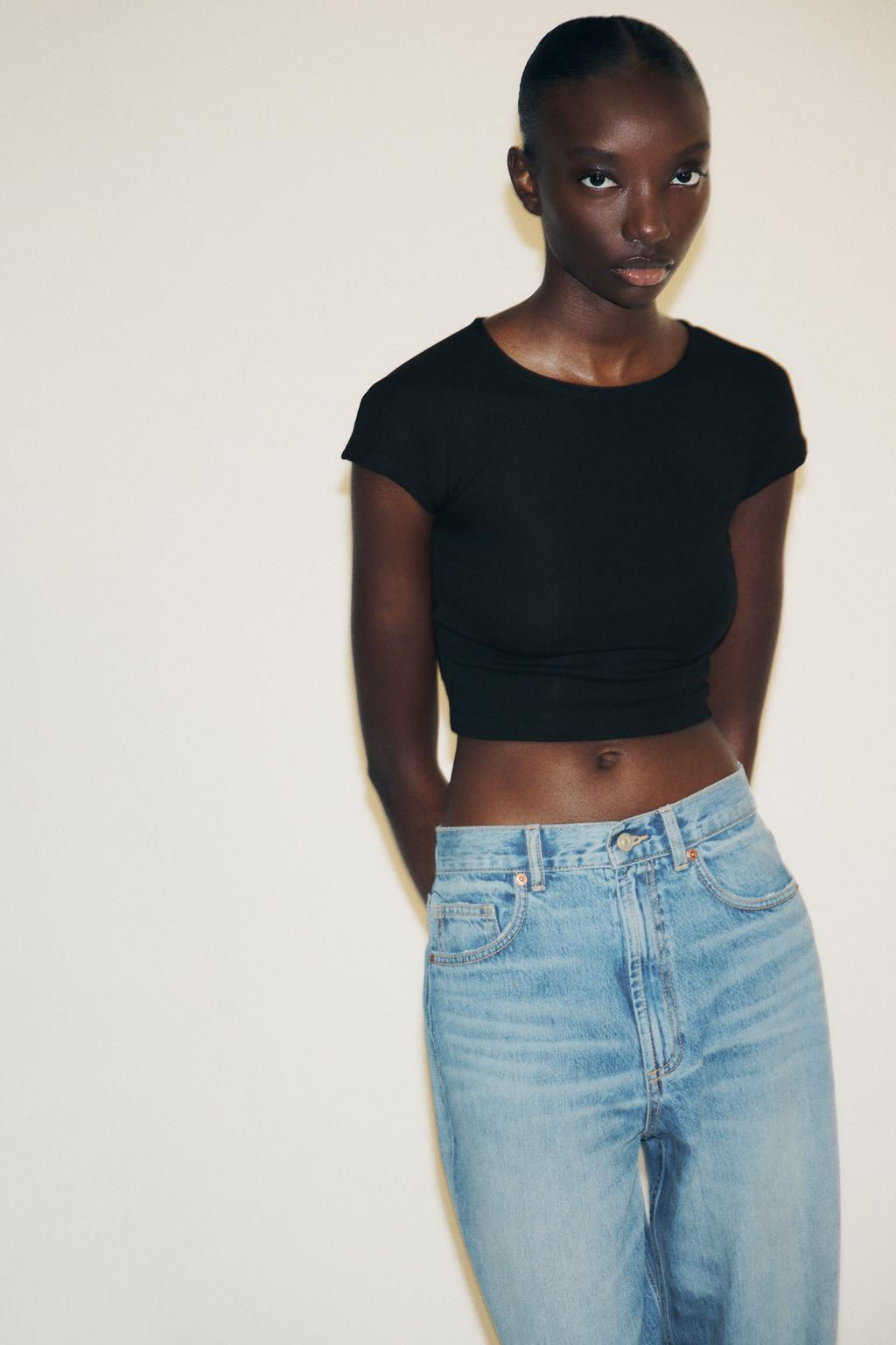 COTTON MODAL CROP T-SHIRT - Zara фото 12