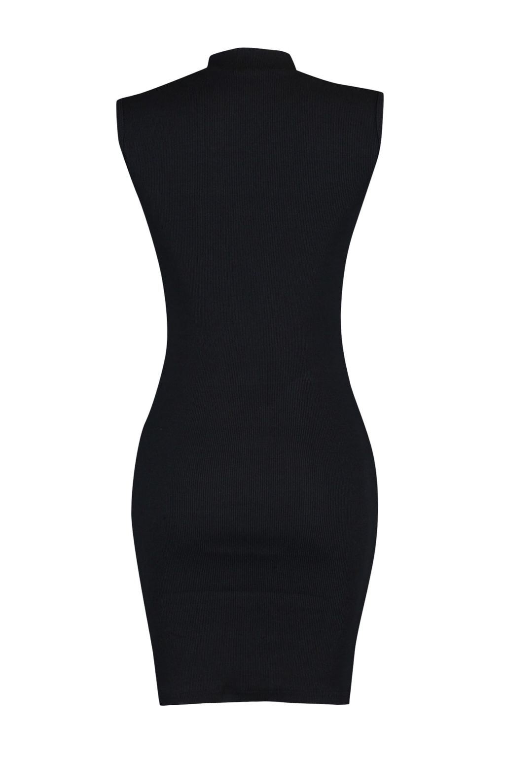 TRENDYOLMILLA Siyah Vucuda Oturan Bisiklet Yaka Mini Fitilli Esnek Orme Kalem Elbise TWOSS22EL2819 фото 17