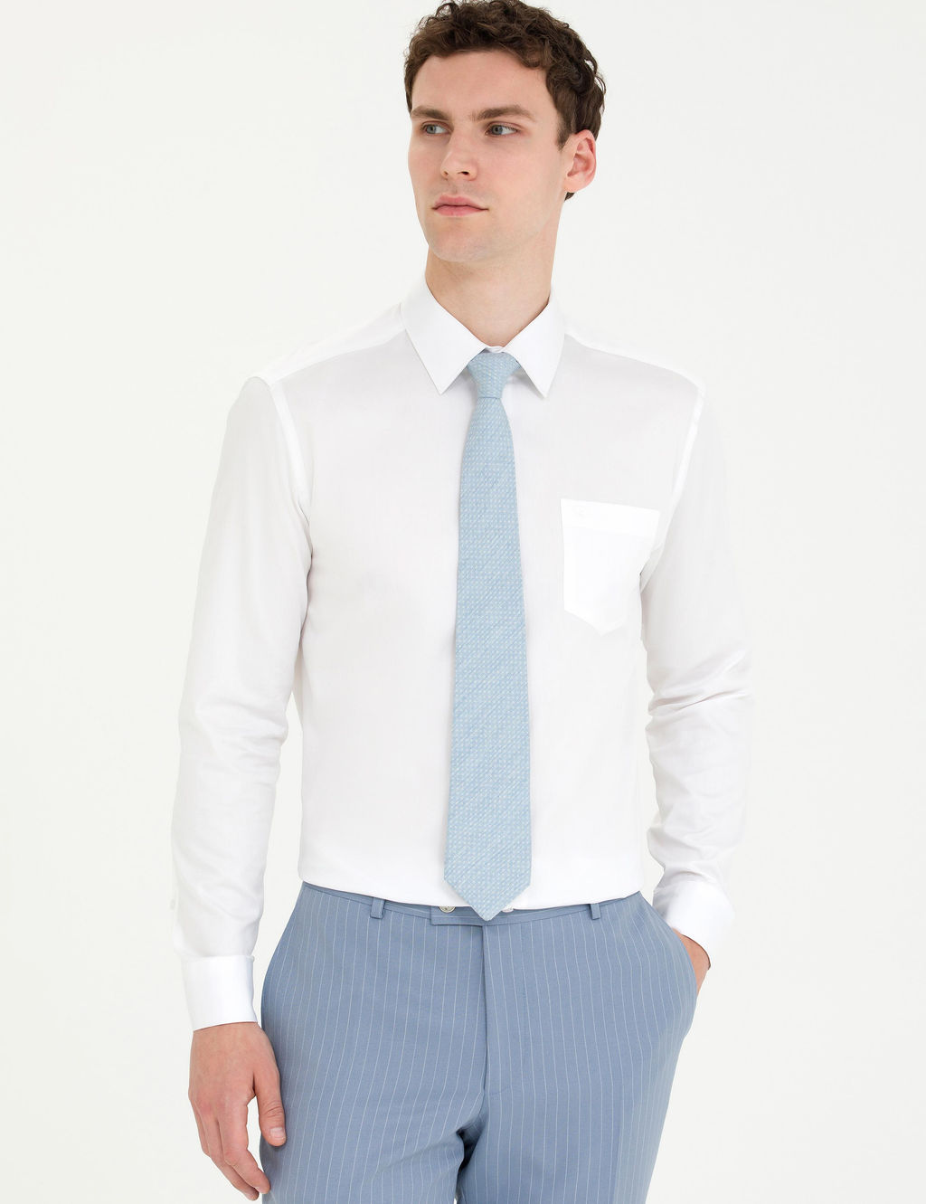 Beyaz Regular Fit Uzun Kollu Klasik G_mlek - Pierre cardin фото 8
