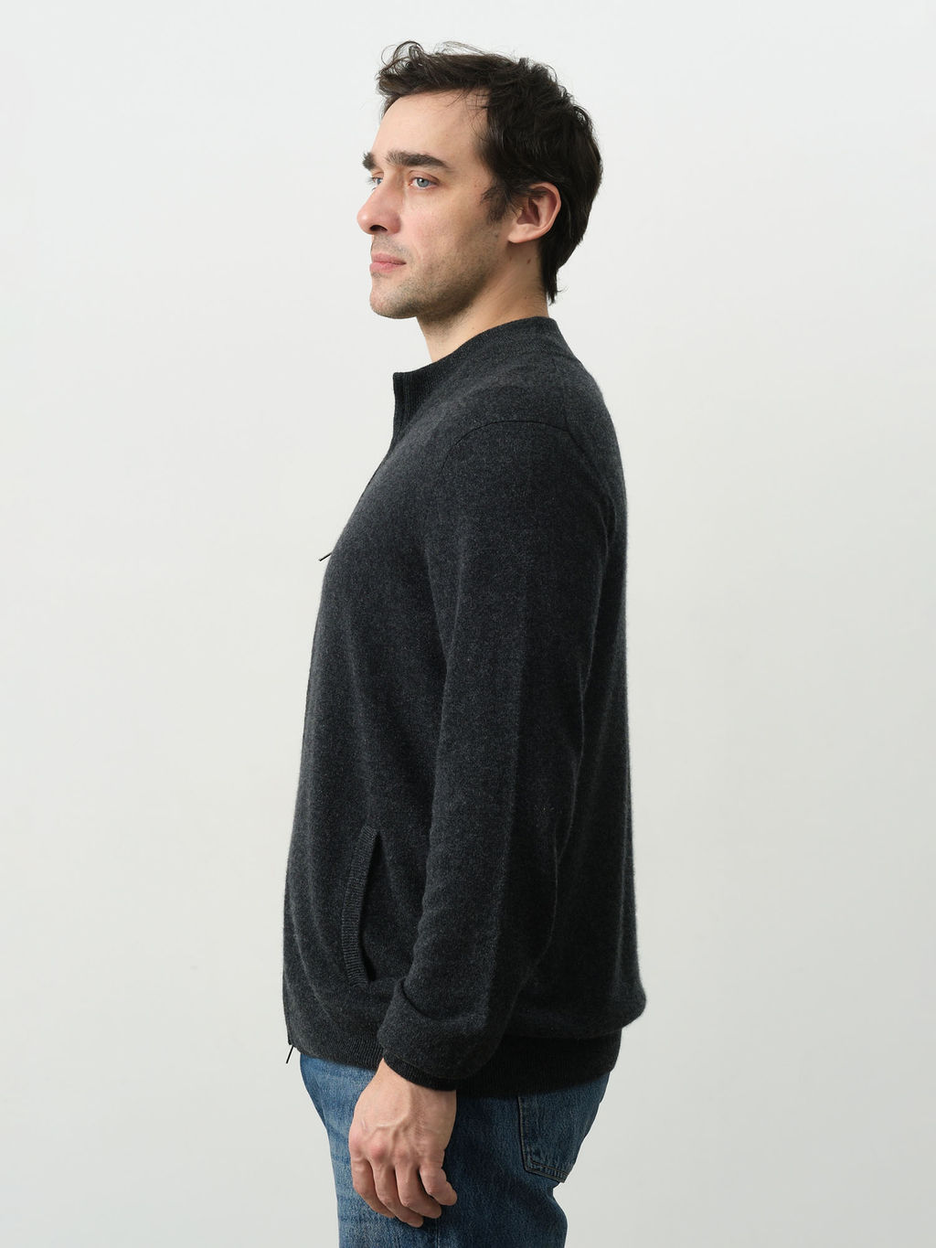 Кардиган из кашемира мужской KM020994-E графит