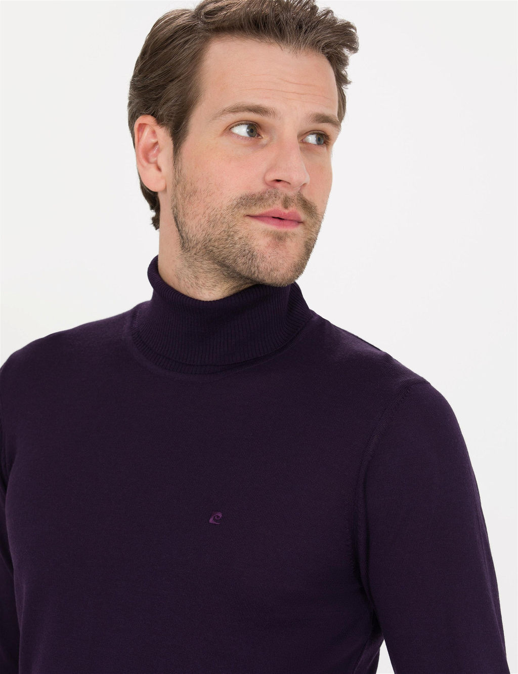 Mor Slim Fit Bal_k__ Yaka Y_n Kar___ml_ Basic Triko Kazak
