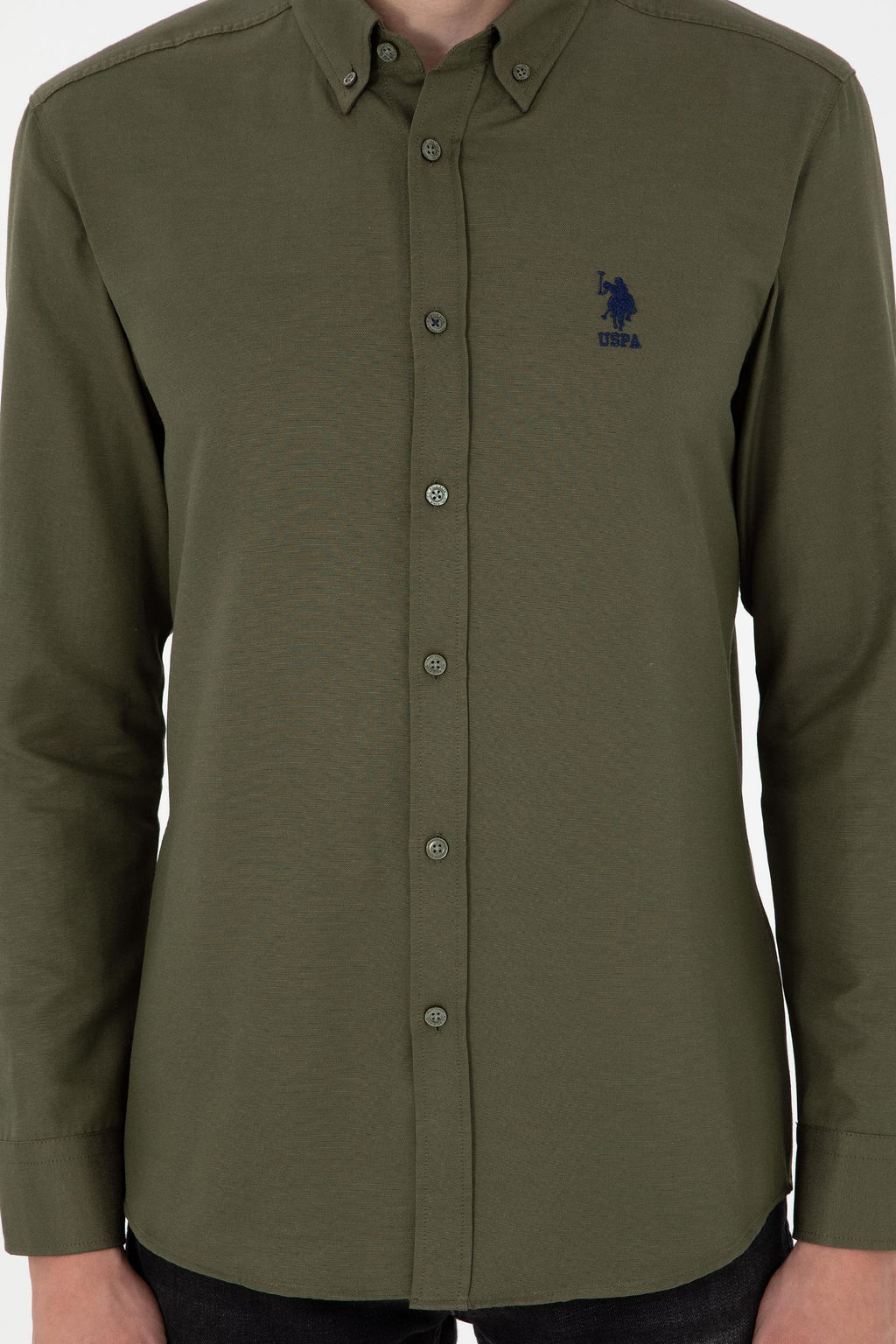 Мужская базовая рубашка цвета хаки с длинным рукавом Неожиданная скидка в корзине - U.s. polo assn фото 6