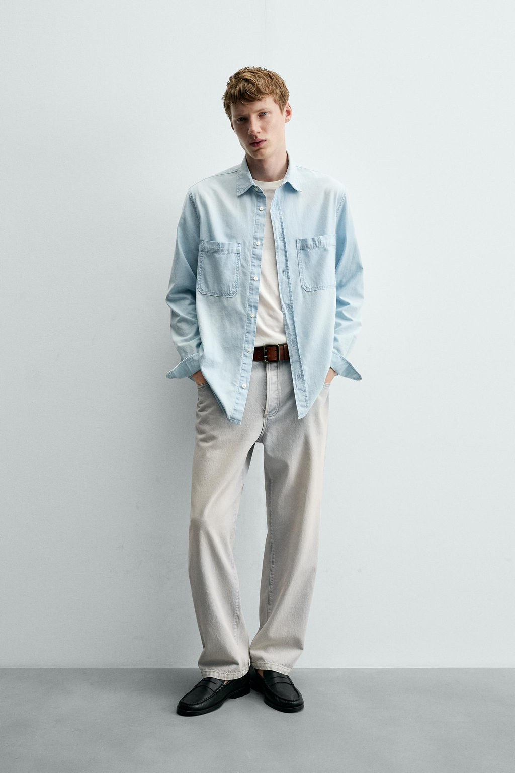 CAMISA REGULAR FIT DENIM / Azul
