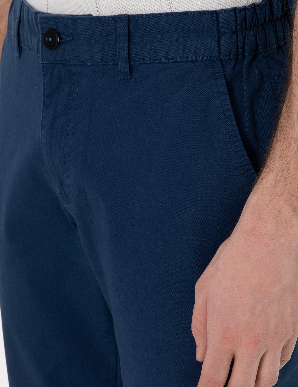 _ndigo Slim Fit Beli Lastikli Kanvas Pantolon