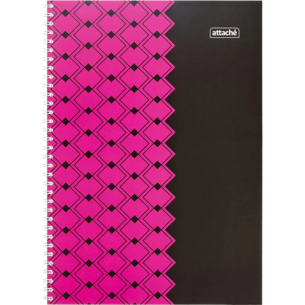 Тетрадь общая А4 60л Attache Персия Фукс/Черн клет, 65г, греб, ВД-лак  фото 2