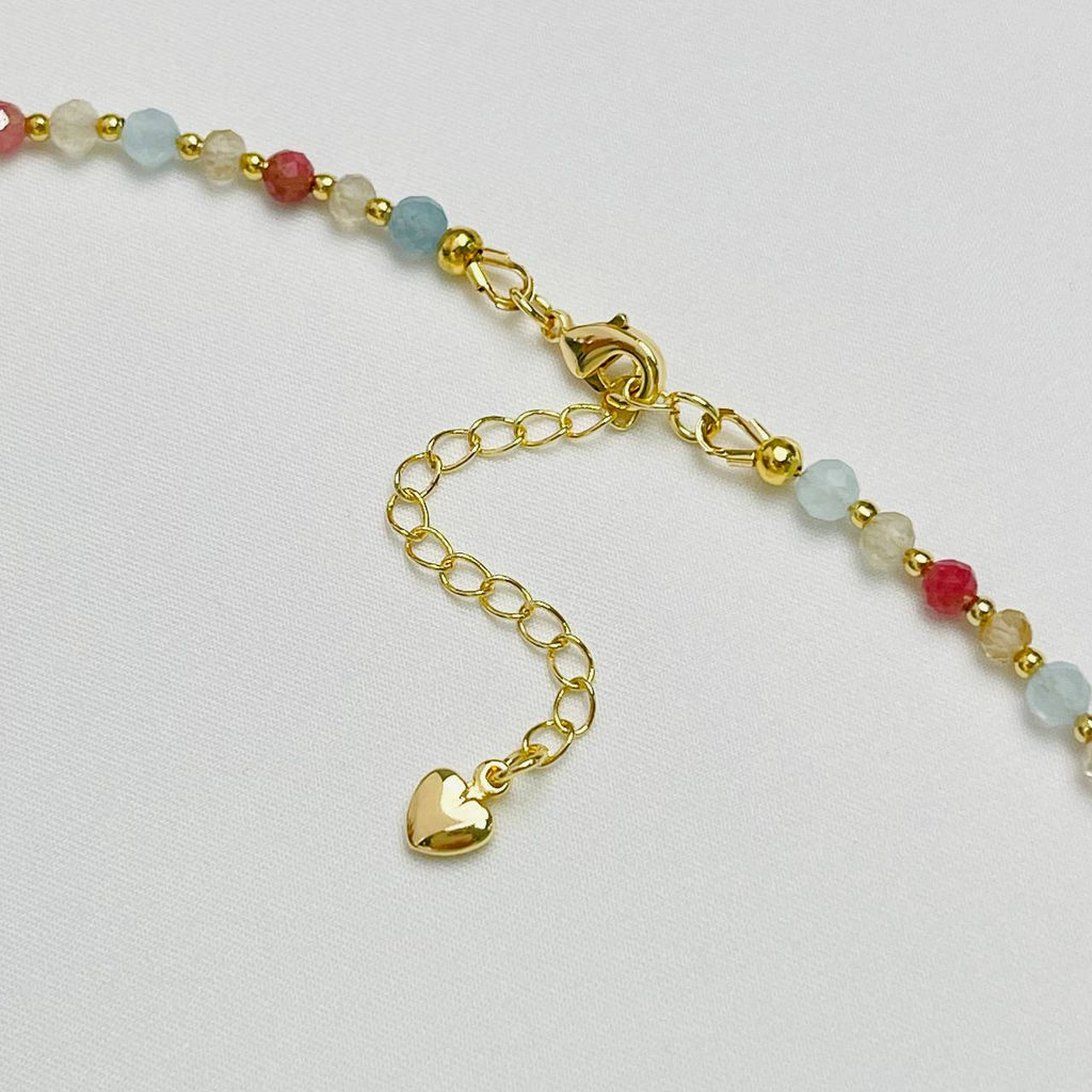 Колье для Весов из Аквамарина,Рутилового кварца и Родонита - Радуга самоцветов фото 3