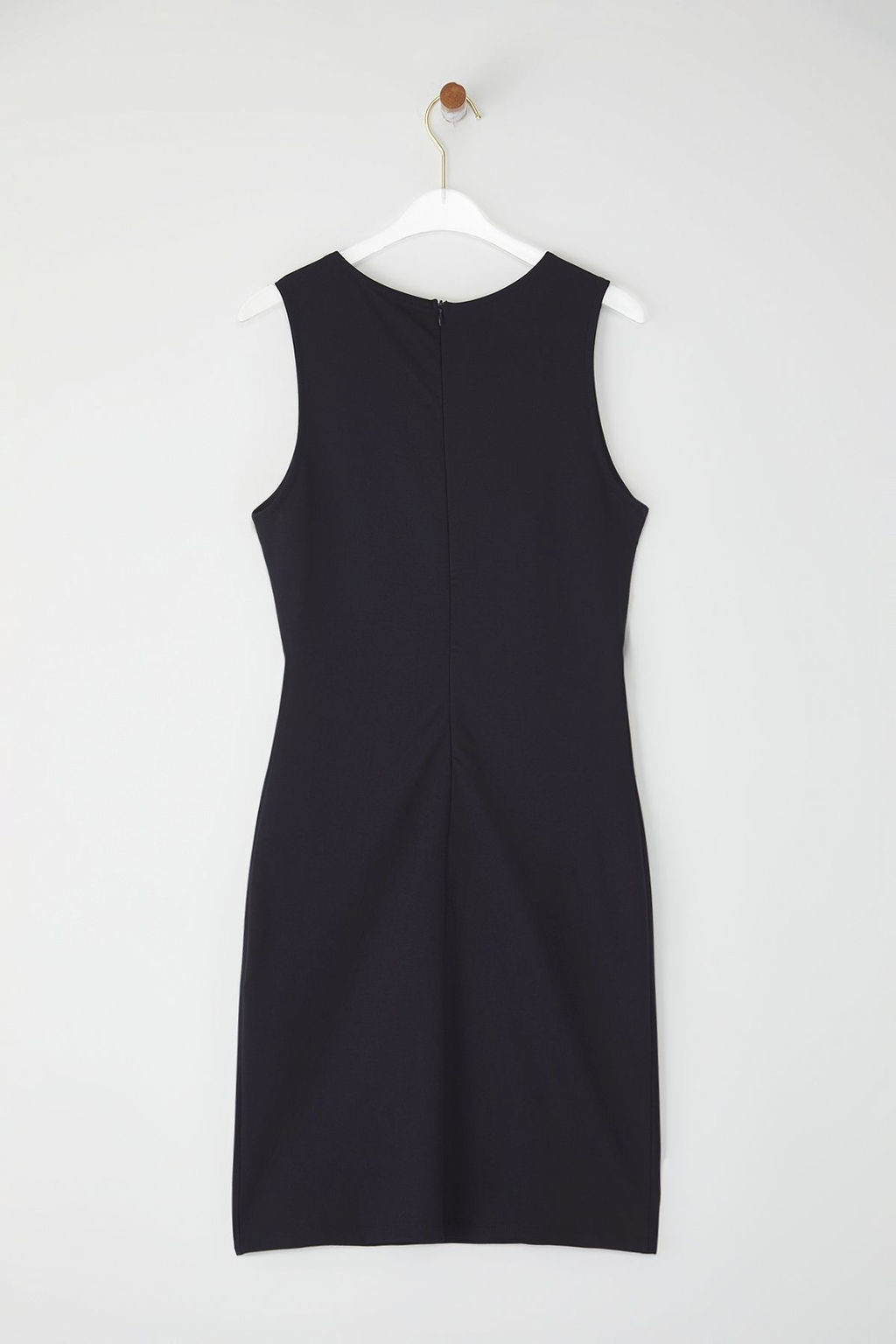 TRENDYOLMILLA Gri Cizgili Kemer Detayl? S?f?r Kol Vucuda Oturan Midi Orme Elbise TWOSS25EL00374 фото 12