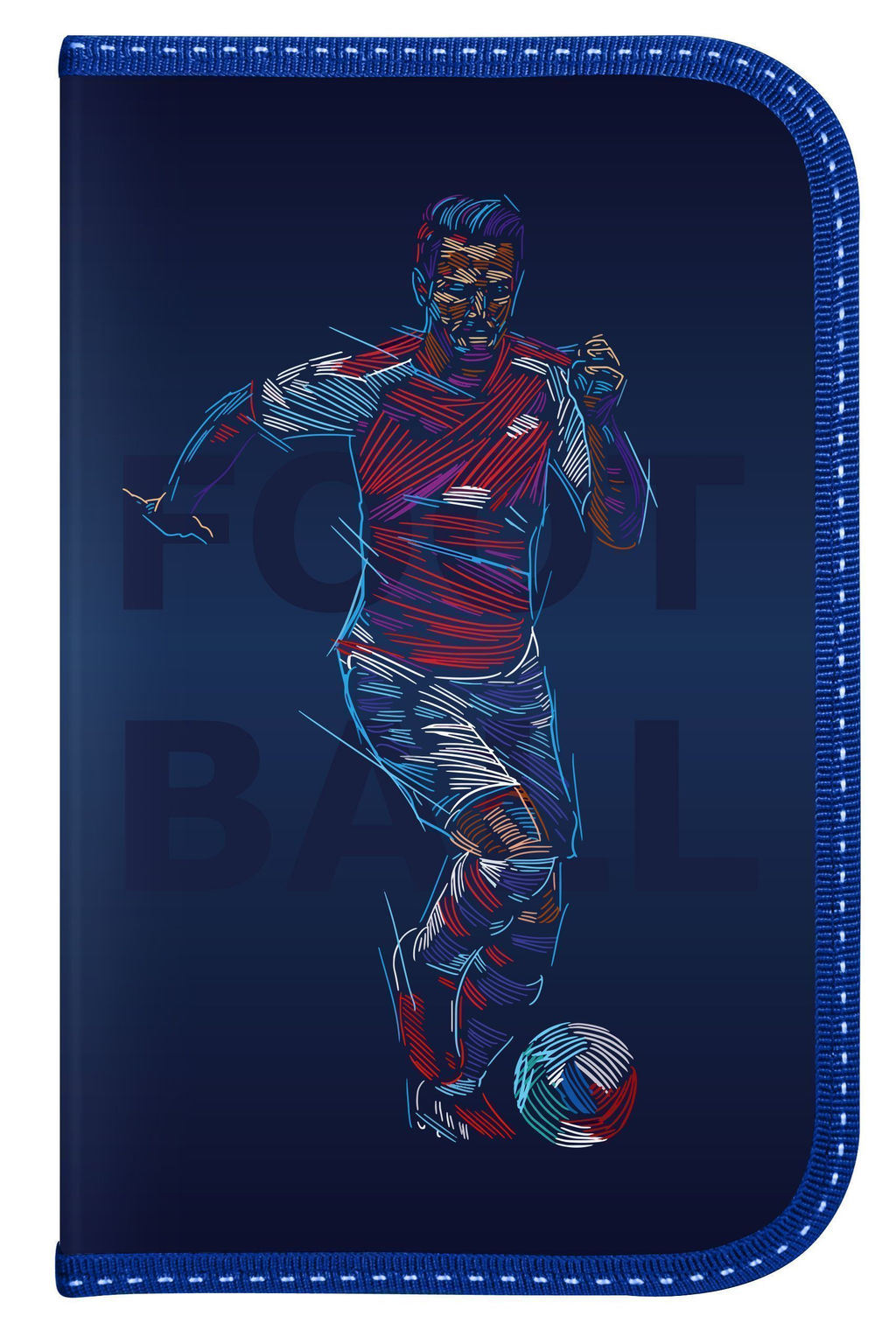 Пенал односекционный Schoolformat БЫСТРЫЙ ИГРОК 190х115х20 мм, синий ламинированный картон