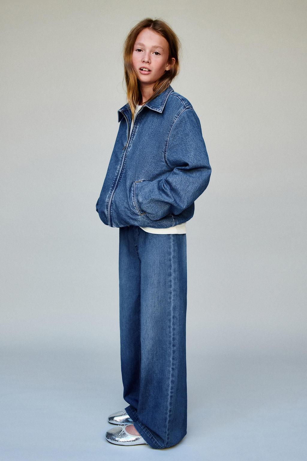 DENIM BOMBER JACKET - Zara фото 10