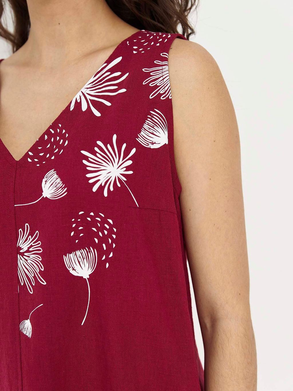 из 100% льна премиального качества. Сарафан Брайтон бордовый - Vals фото 5