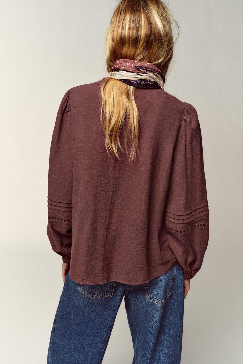 EMBROIDERED BIB BLOUSE - Zara фото 3