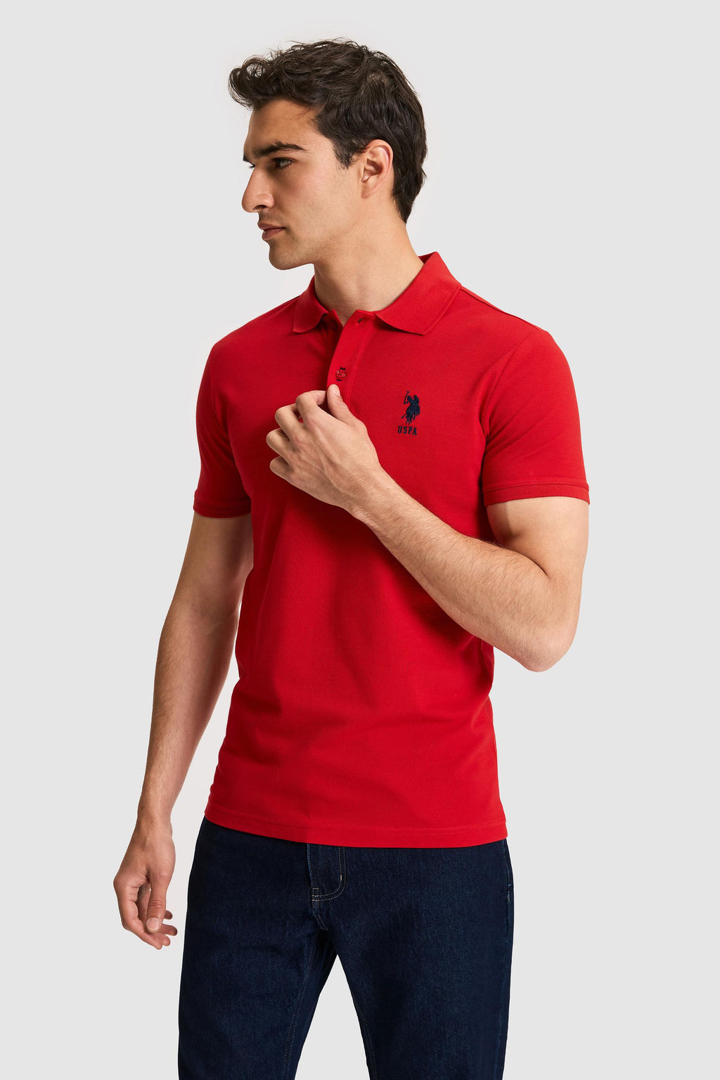 Erkek Slim Fit Polo Yaka K_rm_z_ Basic Ti__rt - U.s. polo assn фото 3