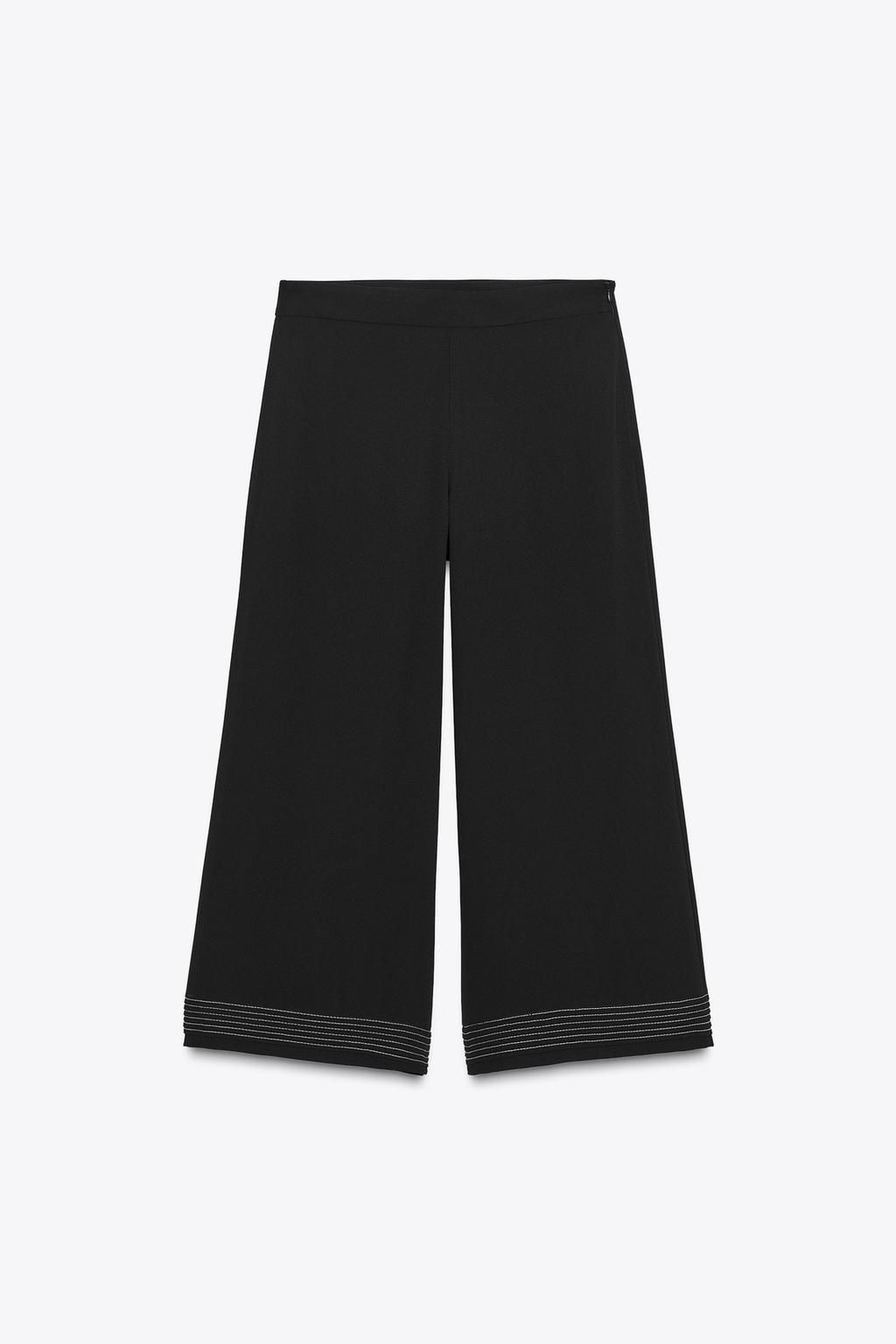 PLEATED HEM CULOTTE TROUSERS - Zara фото 7