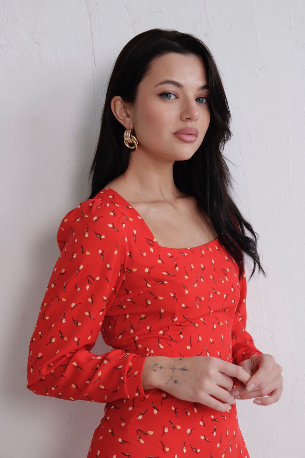 Платье с вырезом каре отрезное по талии - Martichelli фото 82