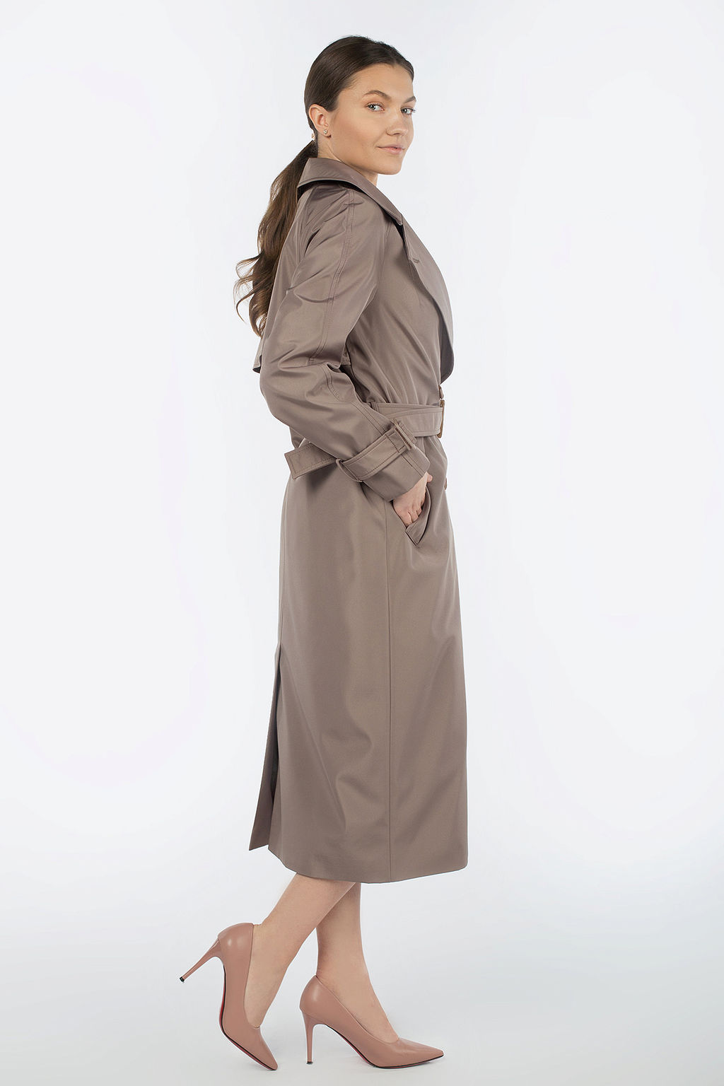 03-3256 Плащ женский (пояс) - El podio фото 4