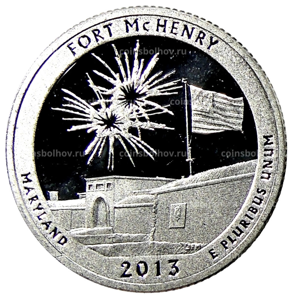 1/4 доллара (25 центов) 2013 года S США Национальные парки №19  Форт Мак-Генри