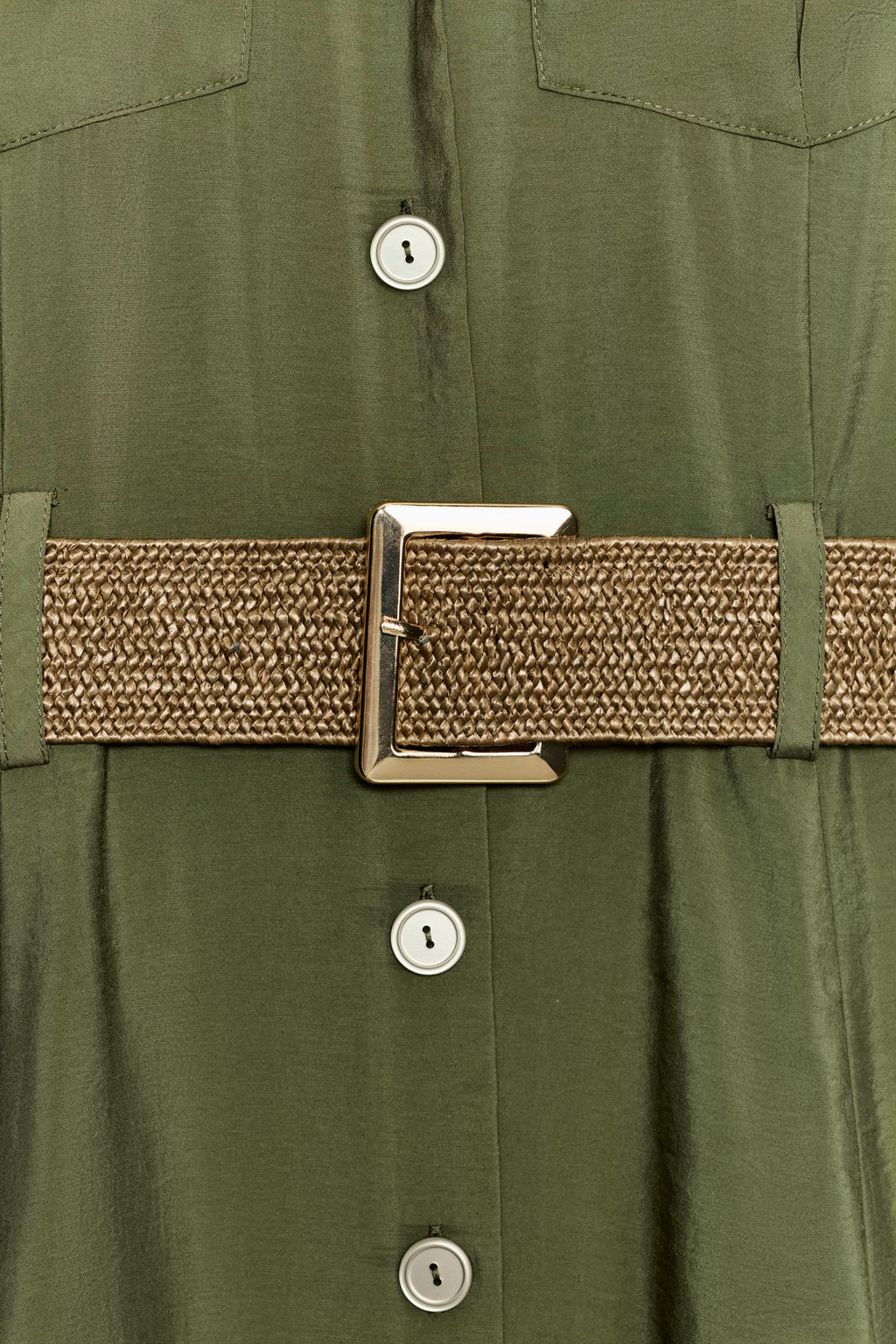 VESTIDO MIDI CAMISERO CINTUR?N / Khaki - Zara фото 10