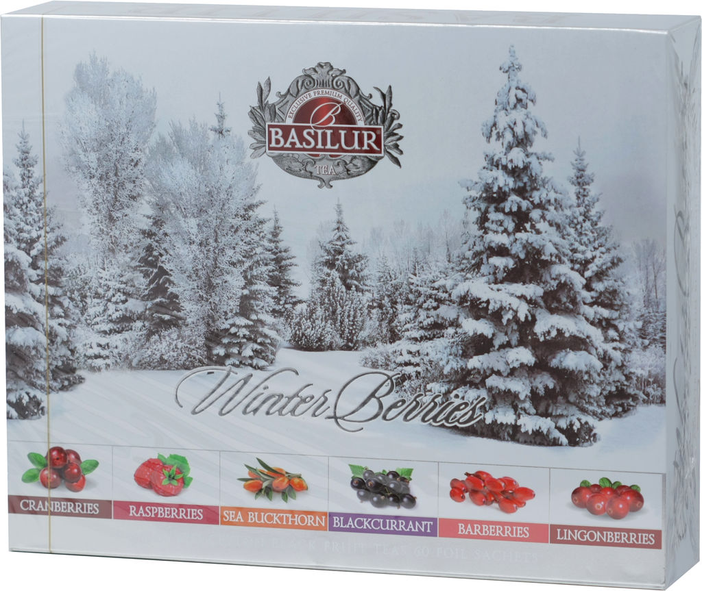 BASILUR. Новый год. Winter Berries. Ассорти карт.упаковка, 60 пак.