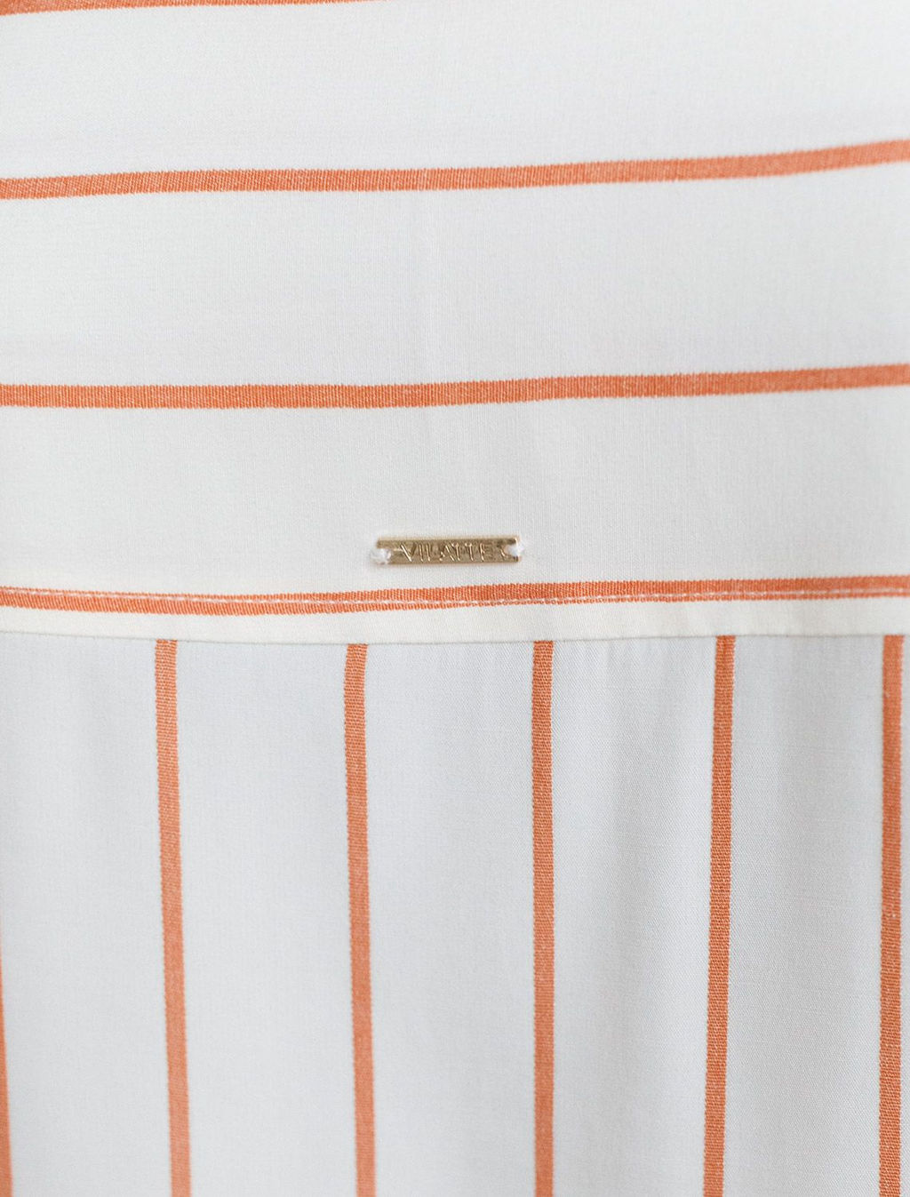 Блузка свободного силуэта в тонкую полоску из эластичного хлопка - Vilatte фото 7