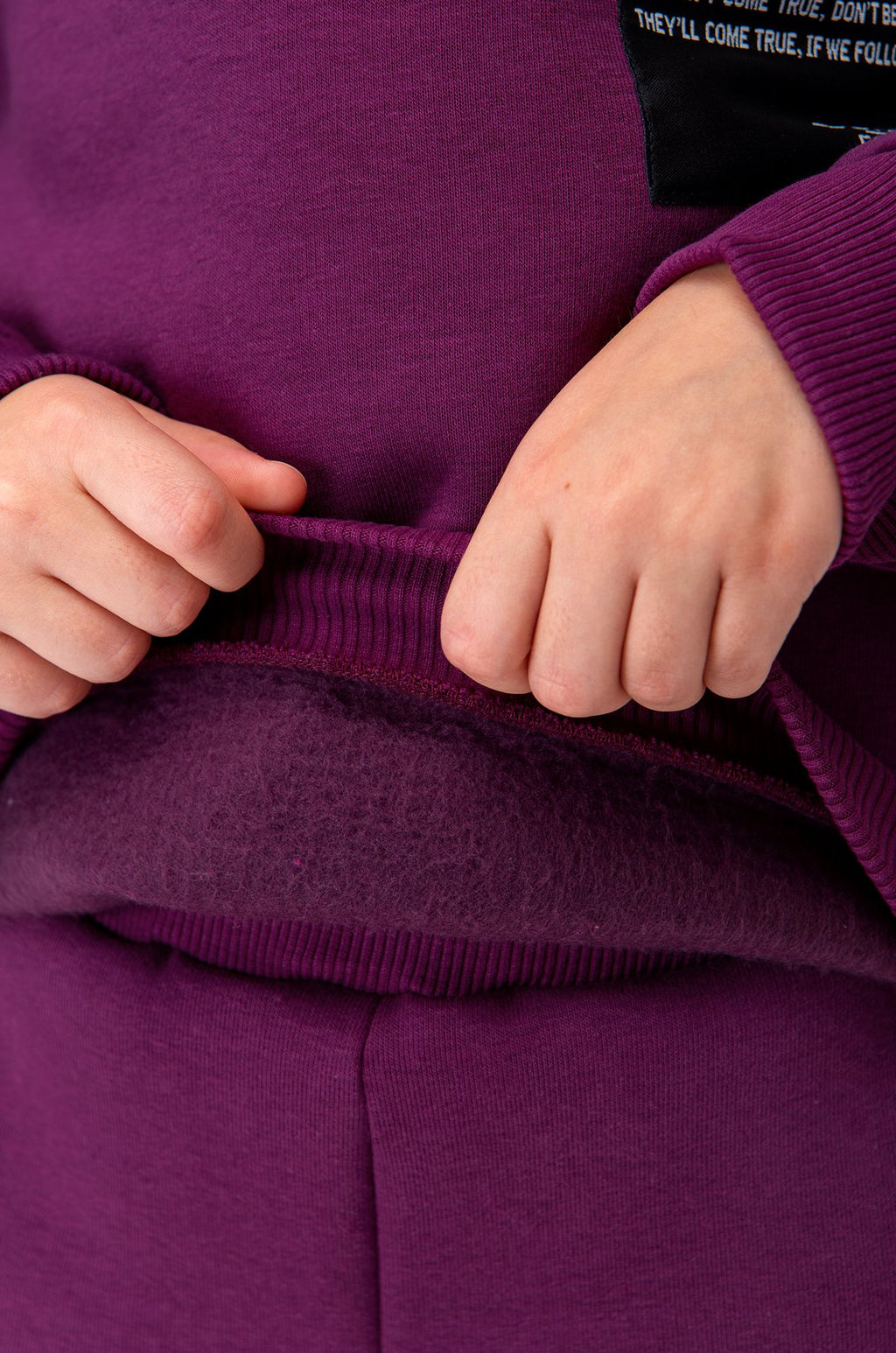 Теплый костюм для девочки из футера с начесом Bonito  фото 15