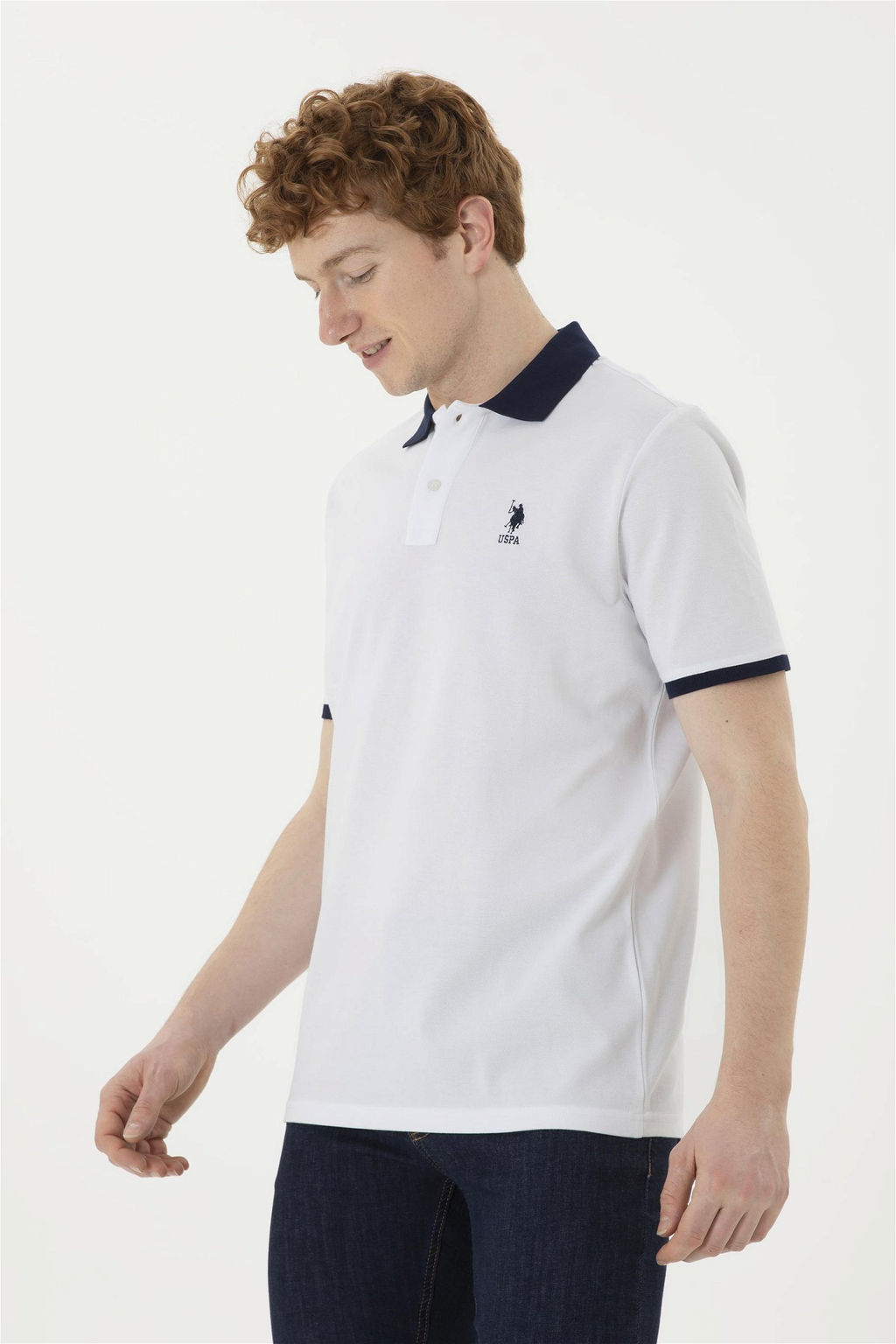 Мужская белая базовая футболка - U.s. polo assn фото 3