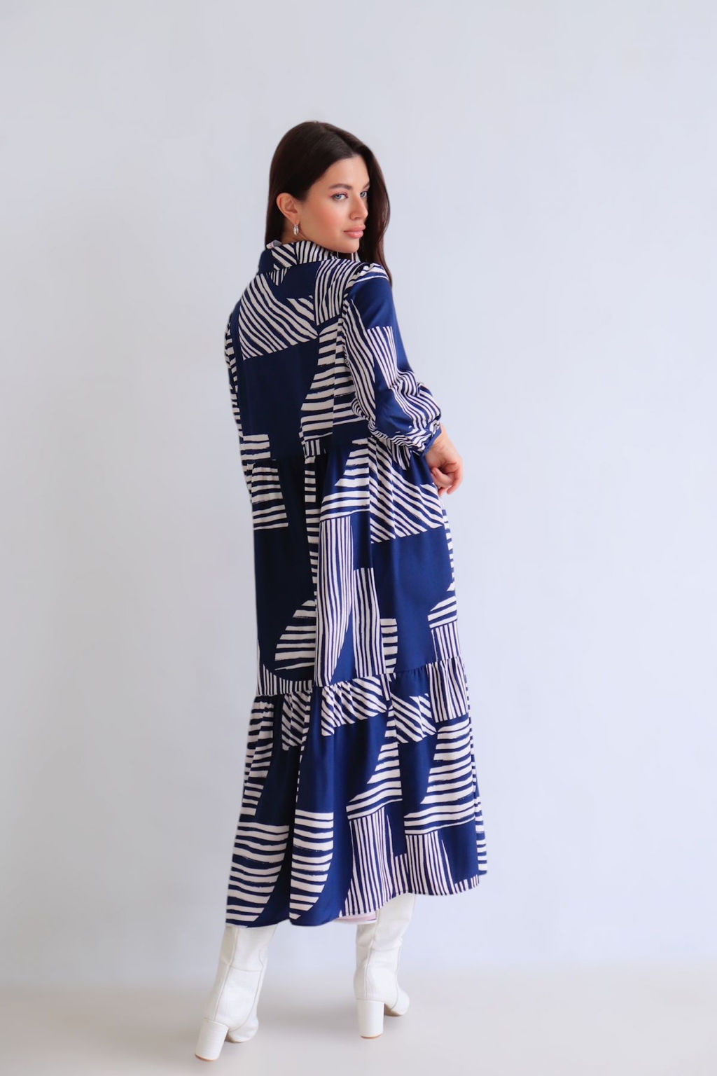 Martichelli Платье синее спринтом  фото 10