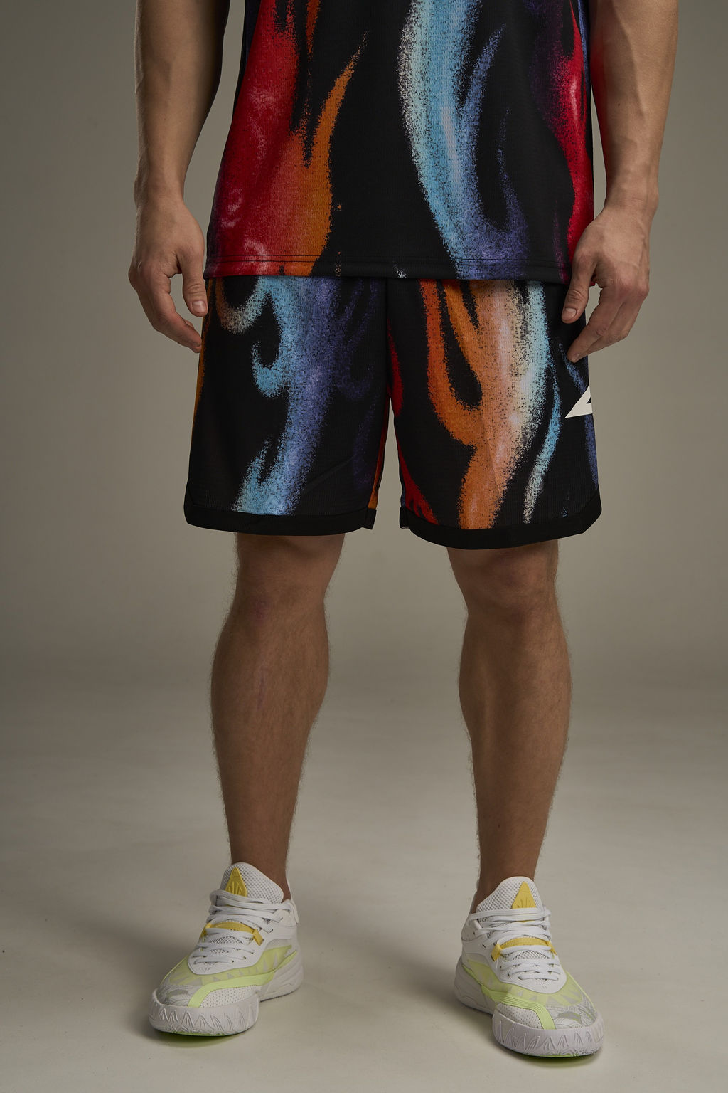 Шорты Черный/Оранжевый (Принт) SHOCK 4 Game Shorts - Anta фото 2