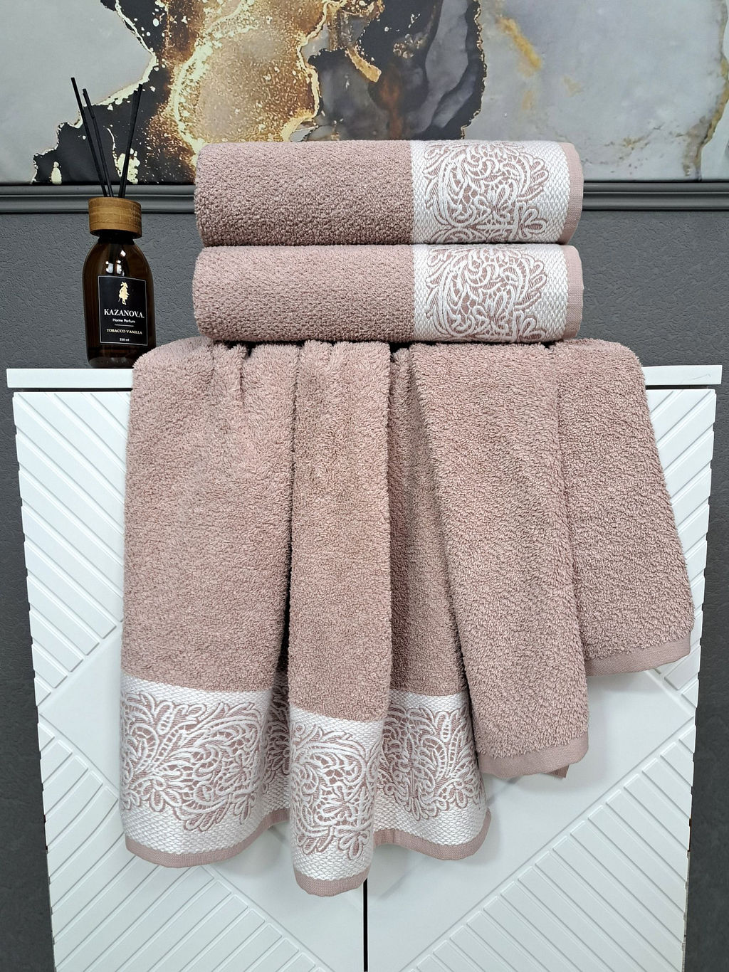 К-т полотенец Dolce (роза платина) 70х140см(1),50х90см(1)