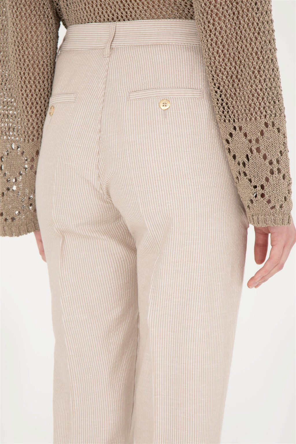 Женские брюки песочного цвета из парусины - U.s. polo assn фото 7