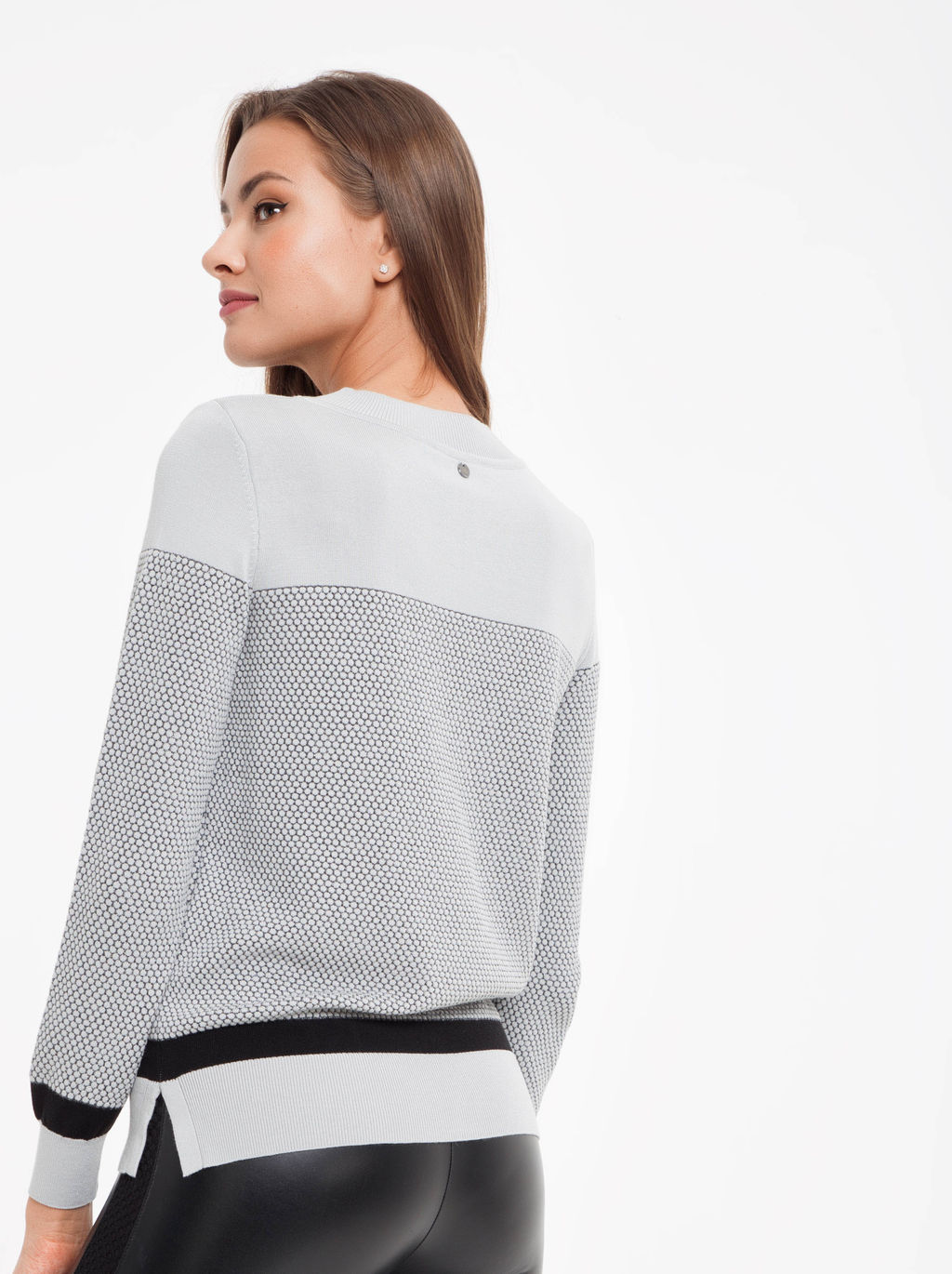 CONTE Экстрамягкий фактурный джемпер с металлическим блеском 035 серый - Conte elegant фото 2