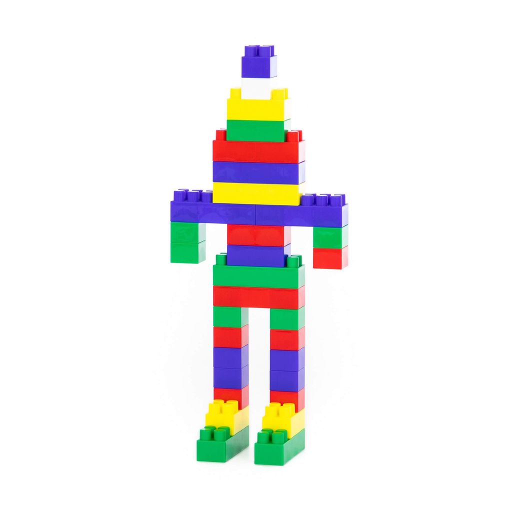 Конструктор Строитель (45 элементов) (в ведёрке) - Полесье фото 3