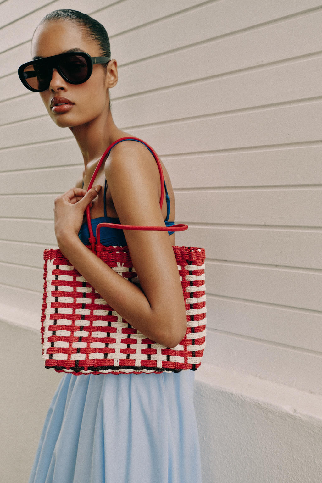 BOLSO MINI SHOPPER EFECTO TRENZADO / Rojo - Zara фото 2