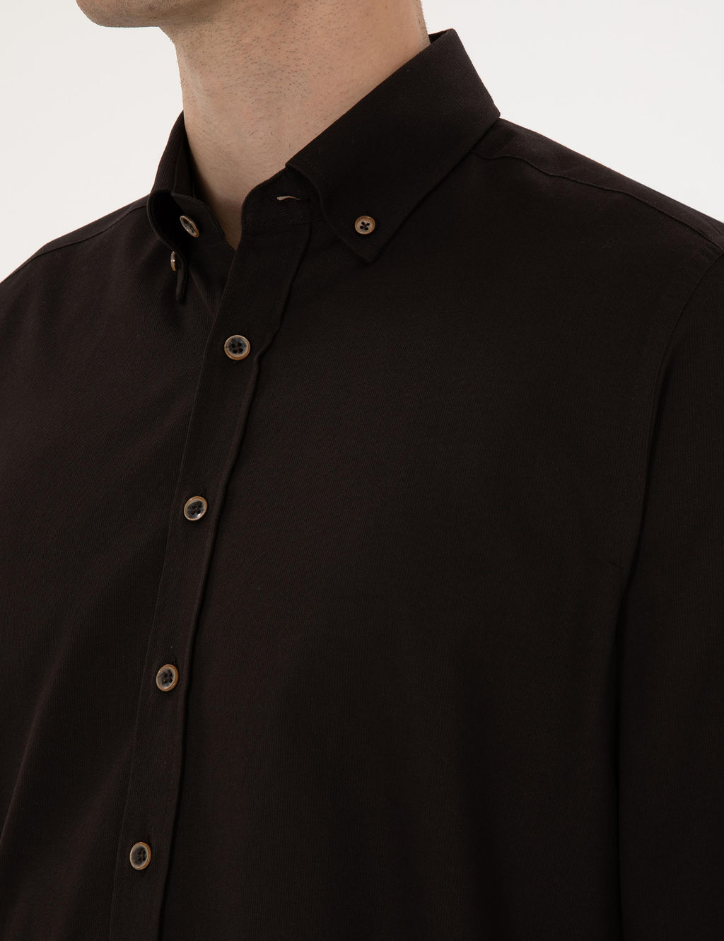 Koyu Kahverengi Regular Fit Uzun Kollu G_mlek - Pierre cardin фото 7