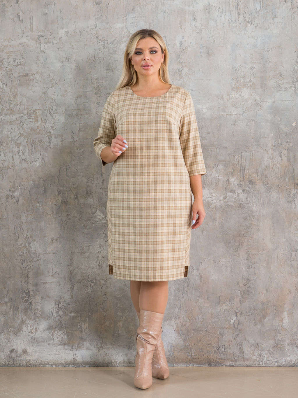 Платье 1356 голубая клетка - Novita фото 9