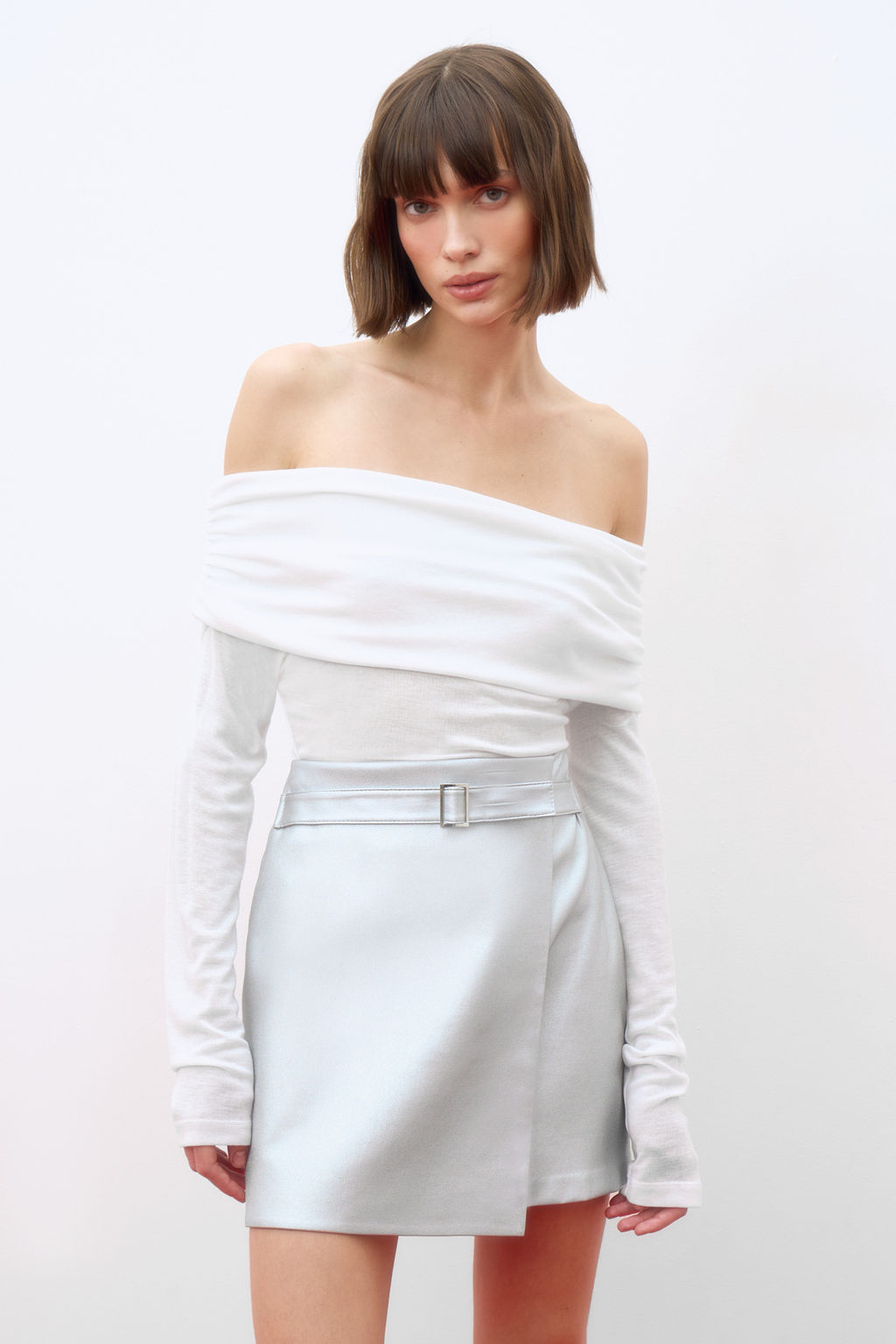 Юбка из денима с металлическим эффектом - Mollis фото 2