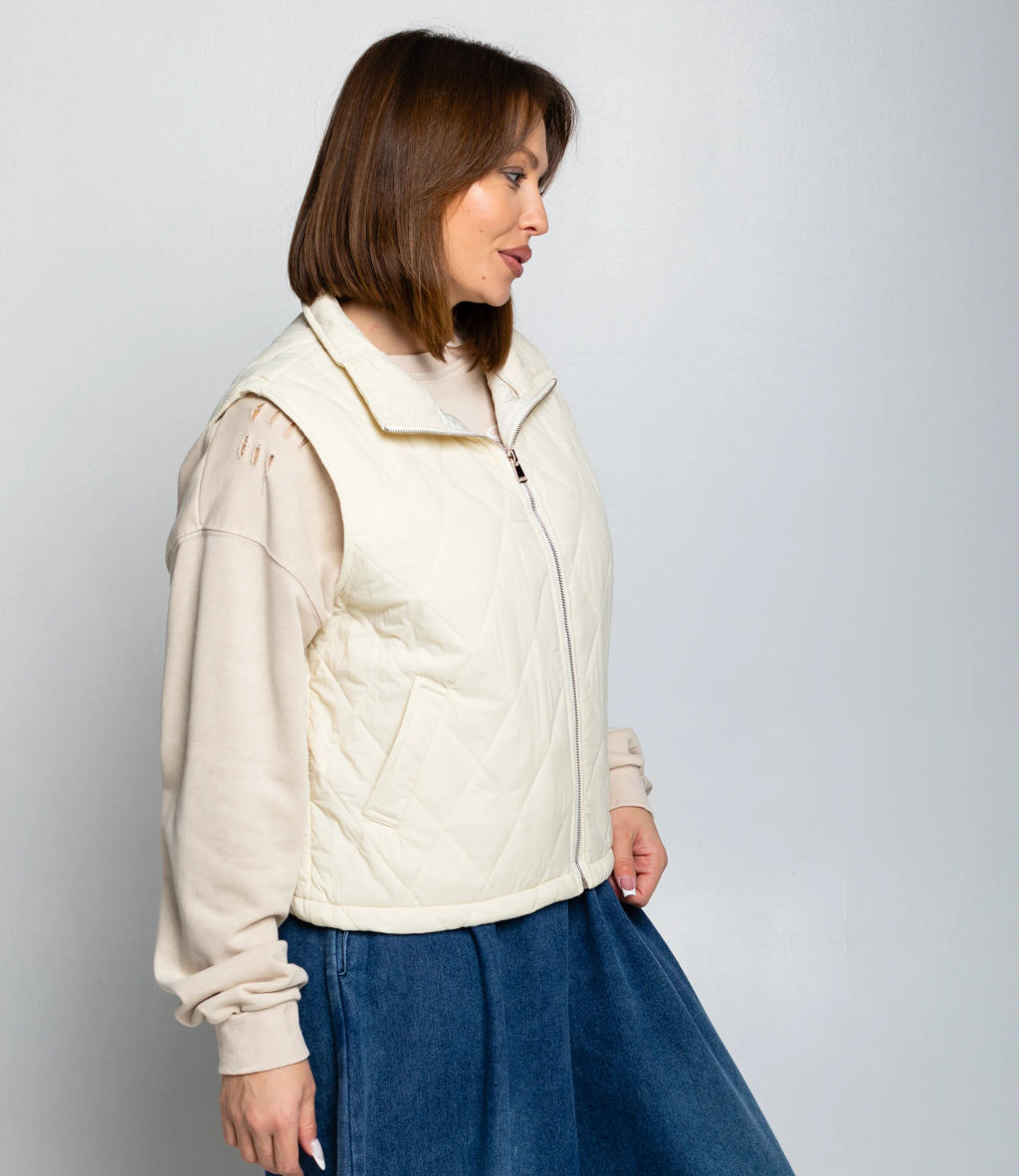 Жилет #КТ741, светло-бежевый - Dommod фото 2