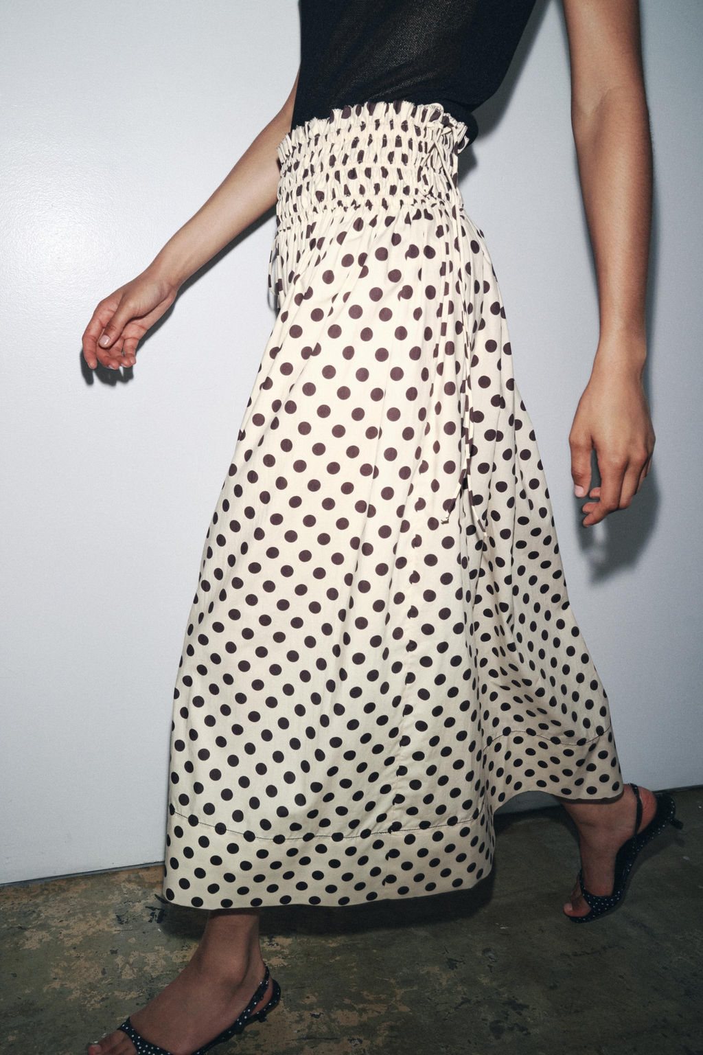 ZW COLLECTION POLKA DOT MIDI SKIRT - Zara фото 2