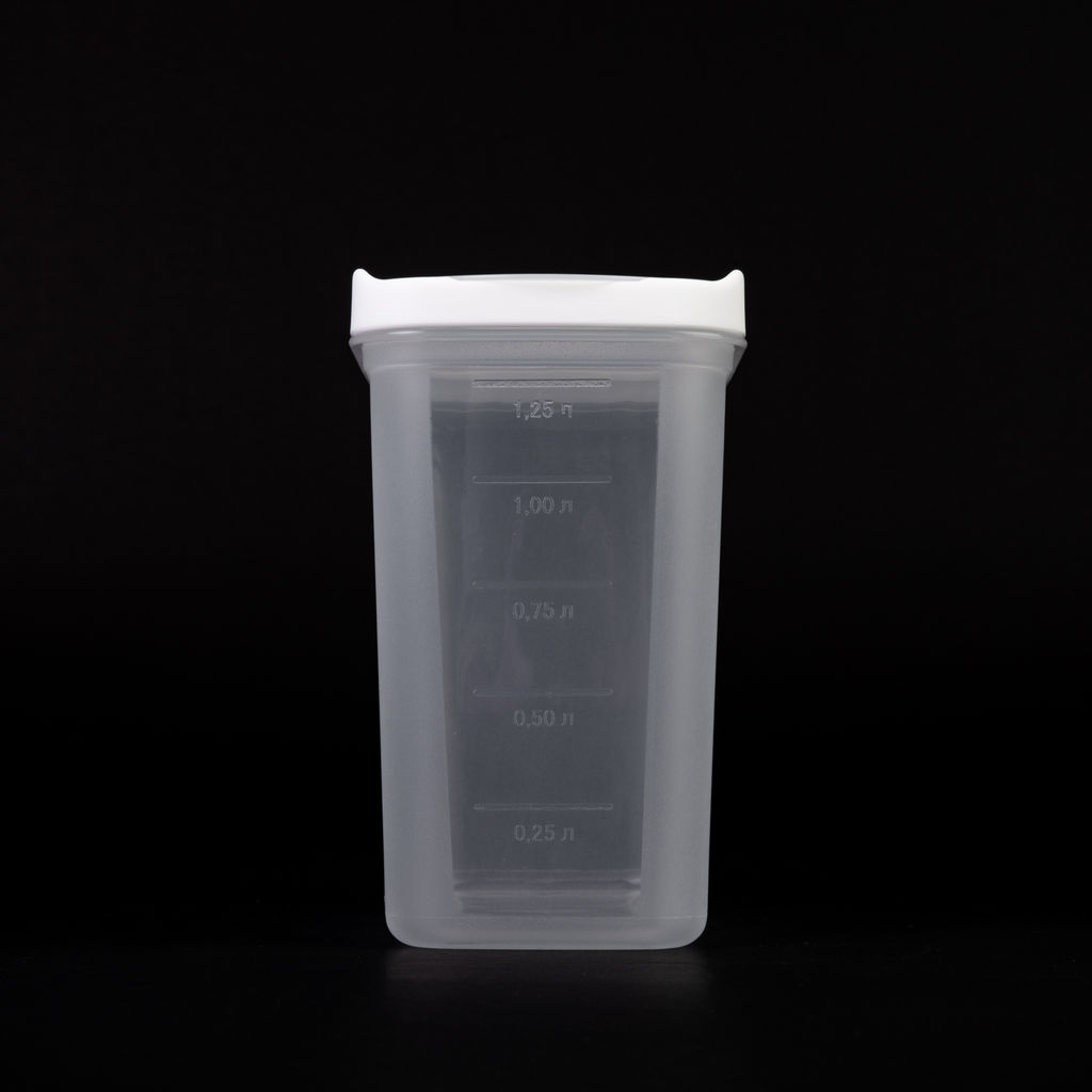 Цена за 2 шт. Емкость для сыпучих продуктов "Лайн" 1,5л (белый) М9003
