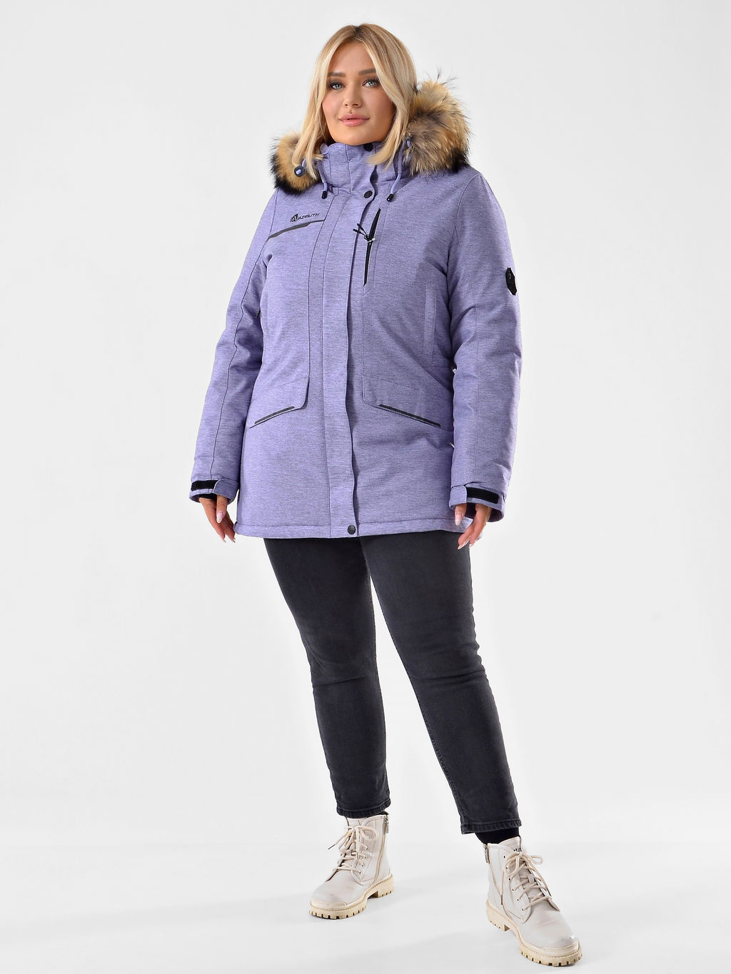 Женская городская парка / куртка Azimuth В 221/21864-1_79 Лавандовый (БР)  фото 11