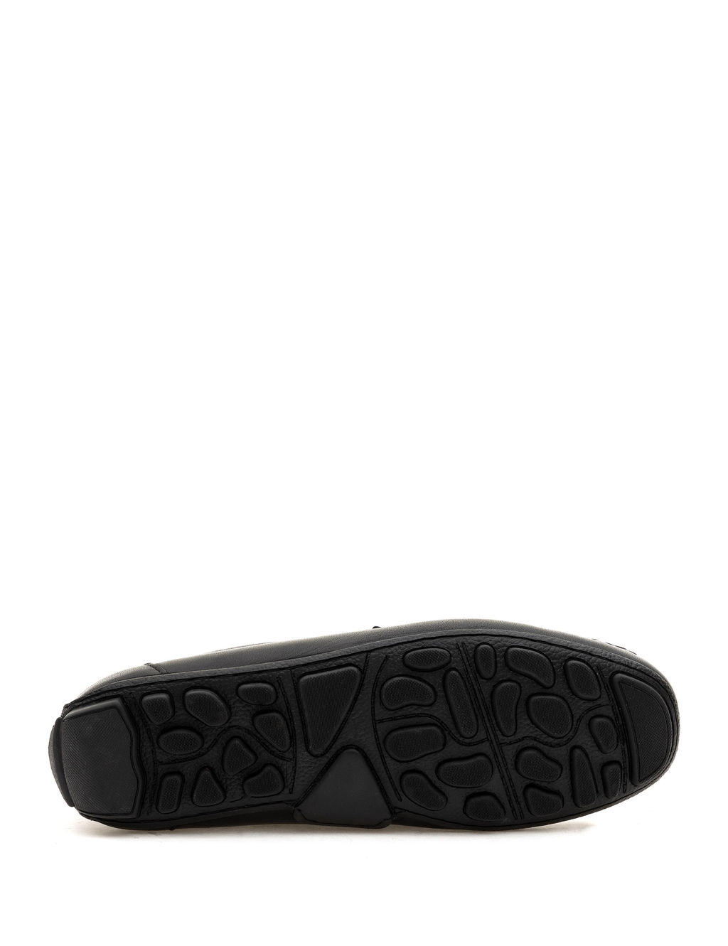Siyah %100 Deri Loafer Ayakkab_